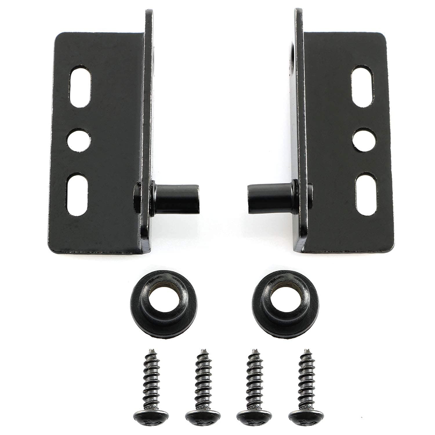 2Set Door Pivot Hinges with Bushing,Thicken Black Right Angle Pivot Hinges Hardware Accessories