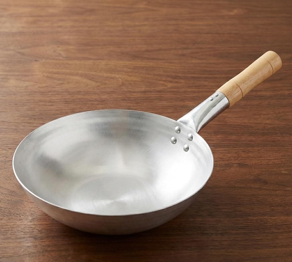 Iron Kadhai11 inches Iron Wok | Chinese Kadhai with Wooden Handle |