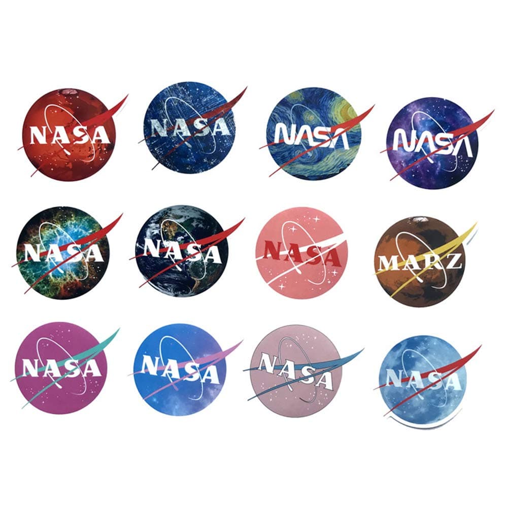 NASA Stickers for Laptop Stickers Car Cartoon Water Bottle Vinyl Waterproof Cars Motorcycle Bicycle Skateboard Luggage Bumper Bomb Decal{6pcs}