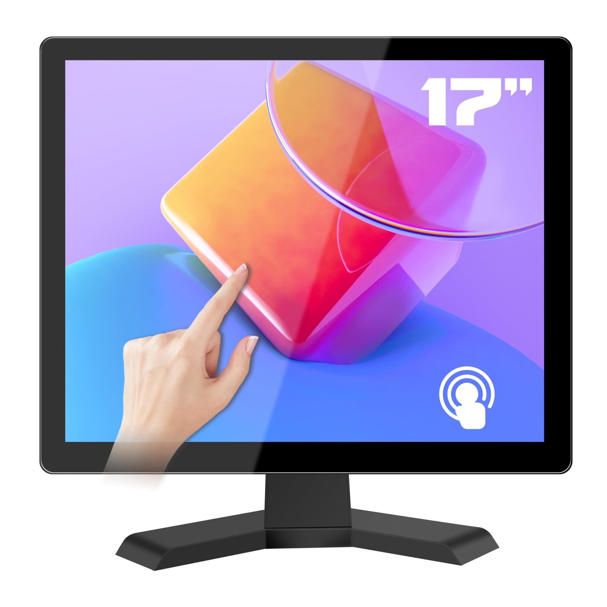 17 Inch Touch Screen 10 Points 4:3 Full HD 1280 x 1024 Resolution Square Touch Screen with USB Ports HDMI VESA Touch Monitor for PC, POS Machine, WIN 10 11, Support Not Included