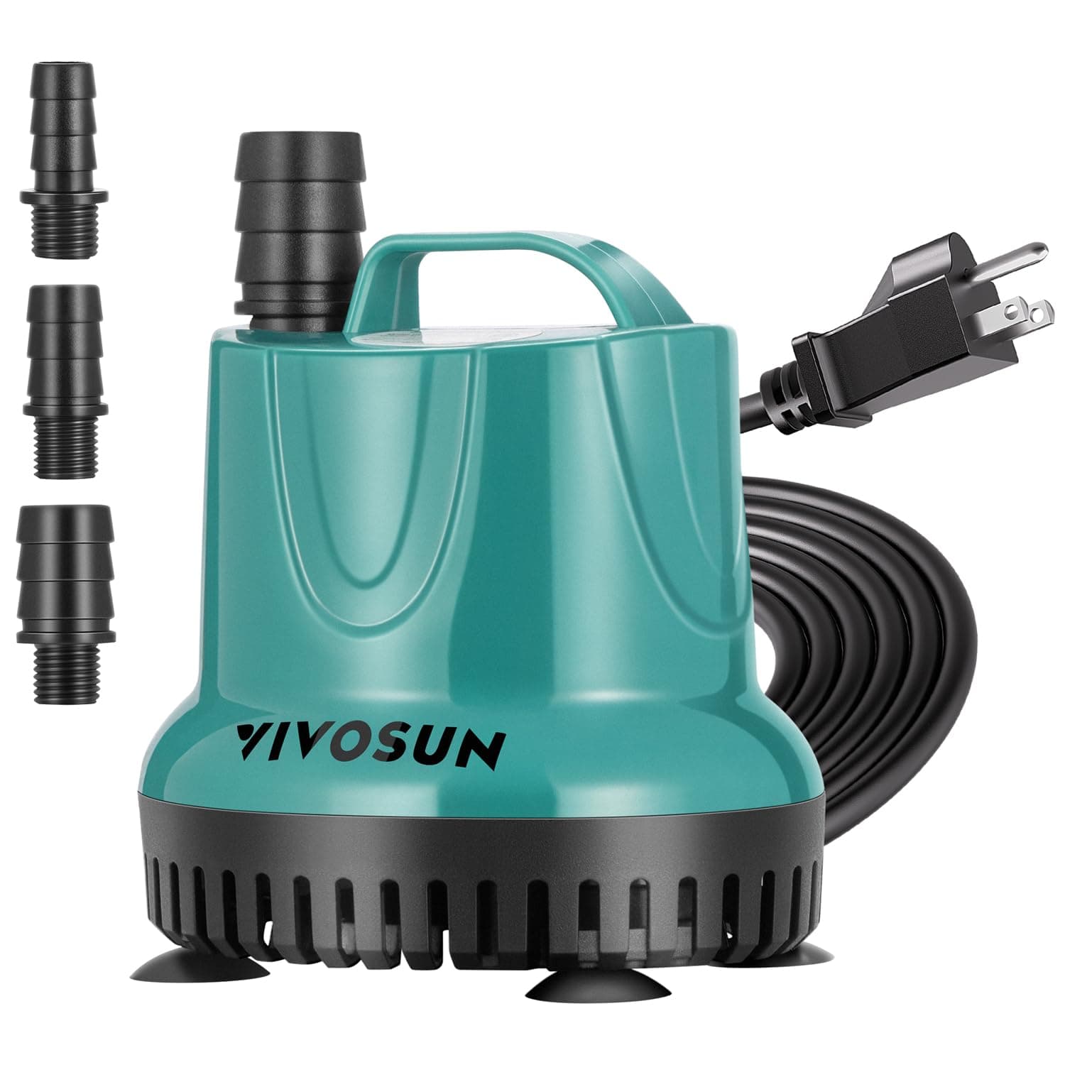 VIVOSUN 260GPH 20W Submersible Water Pump for Fish Tank, Pond, Aquarium, Hydroponic Systems with 6ft Power Cord and 3 Outlet Adapters, Blue