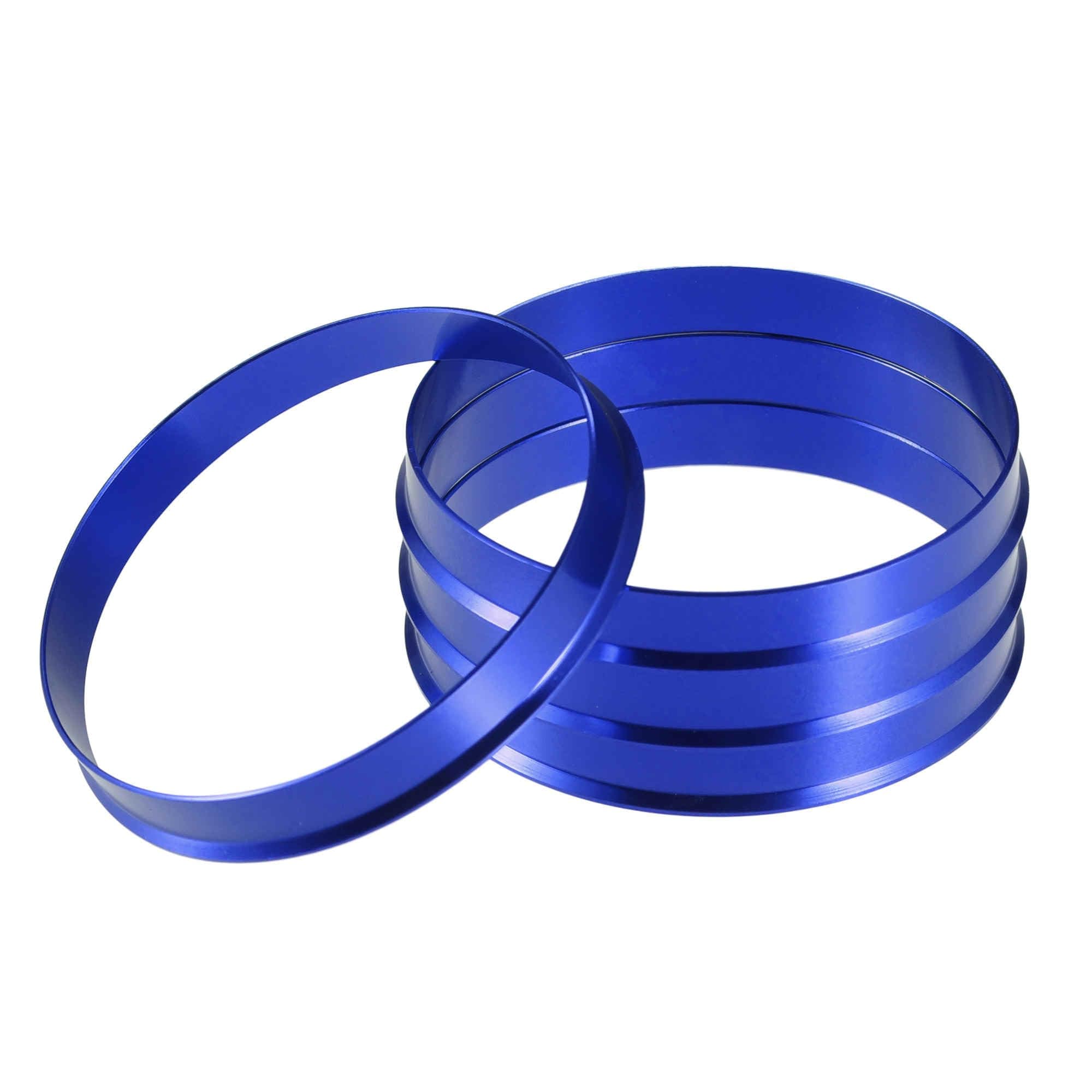 Car Hub Centric Rings OD 72.6mm to ID 71.1mm Hub Centric Rings Wheel Bore Center Spacer Aluminum Alloy Blue (Set of 4)