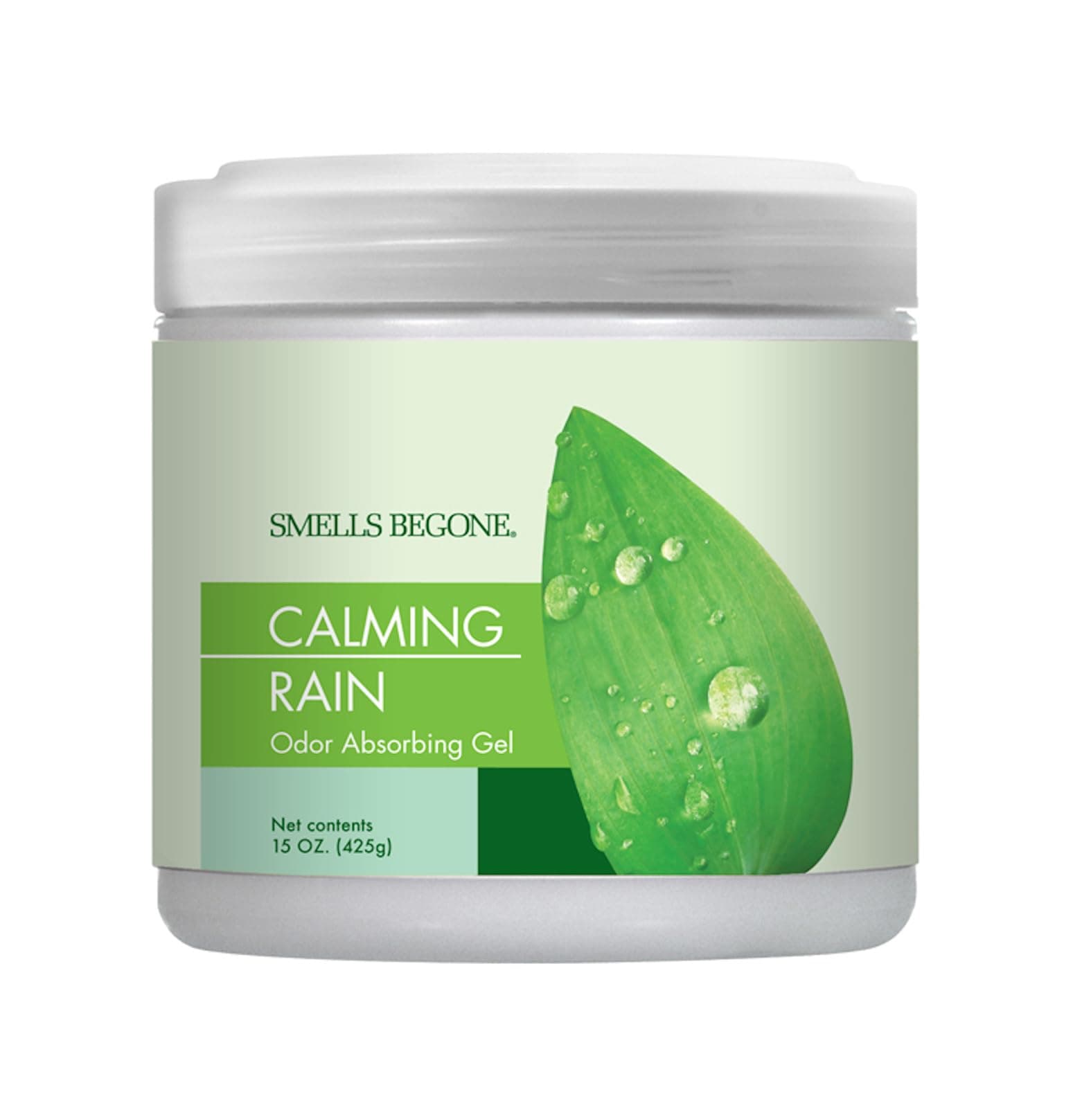 Air Freshener Odor Absorber Gel - Absorbs Odor from Bathrooms, Cars, Pet Areas, Boats & RVs - Made with Essential Oils - Calming Rain Scent - 15 Ounce