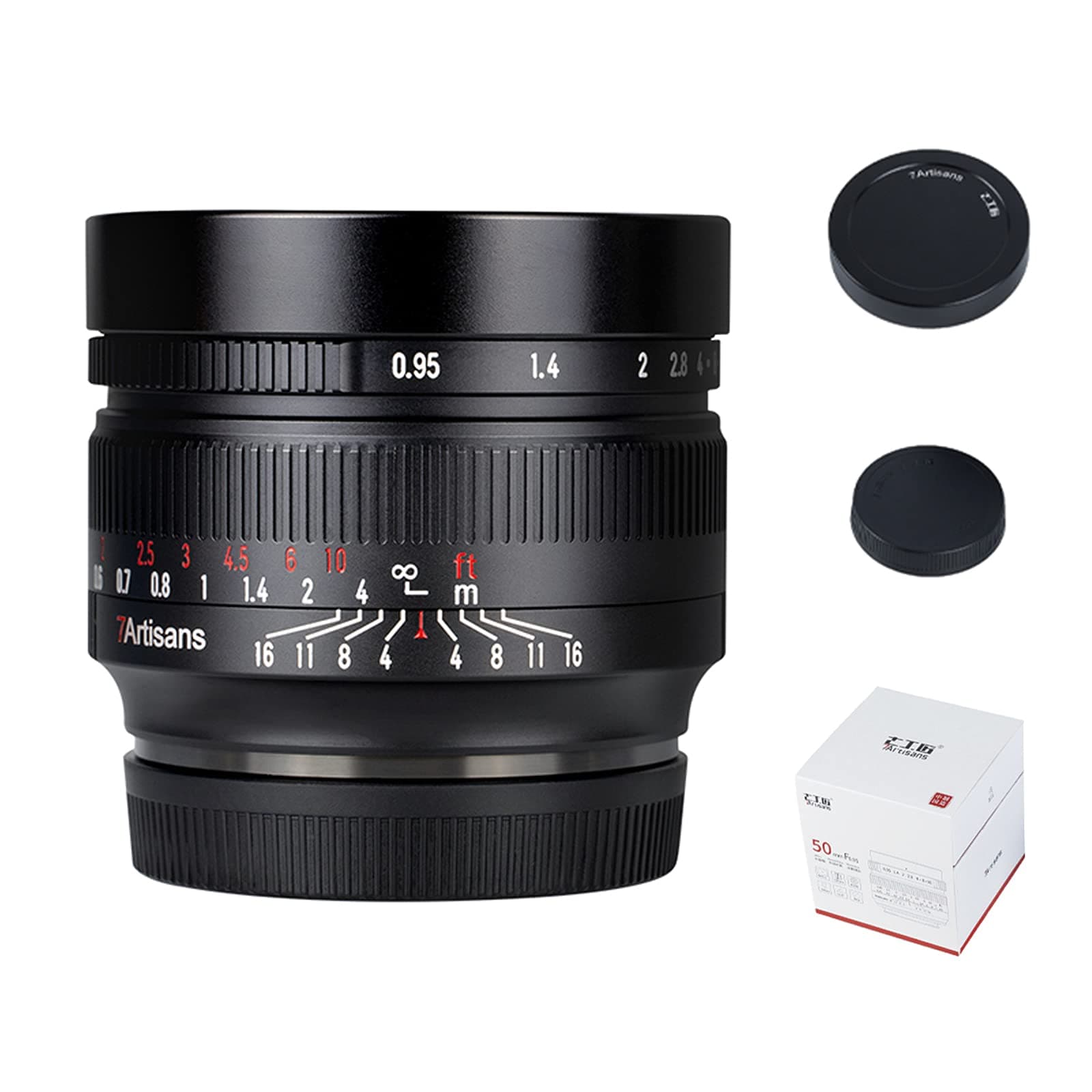 7artisans 50mm F0.95 APS-C Manual Fixed Camera Lens for Sony E-Mount Cameras Cameras A5000 A5100 A6000 A6100 A6300 A6400 A6500 A6600