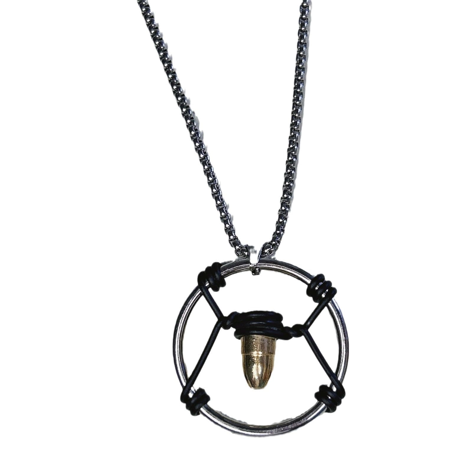 Cyber Bullet Necklace Cosplay Metal Retro Punk Pendant Choker Jewelry Costume Accessories Game Merch Gifts