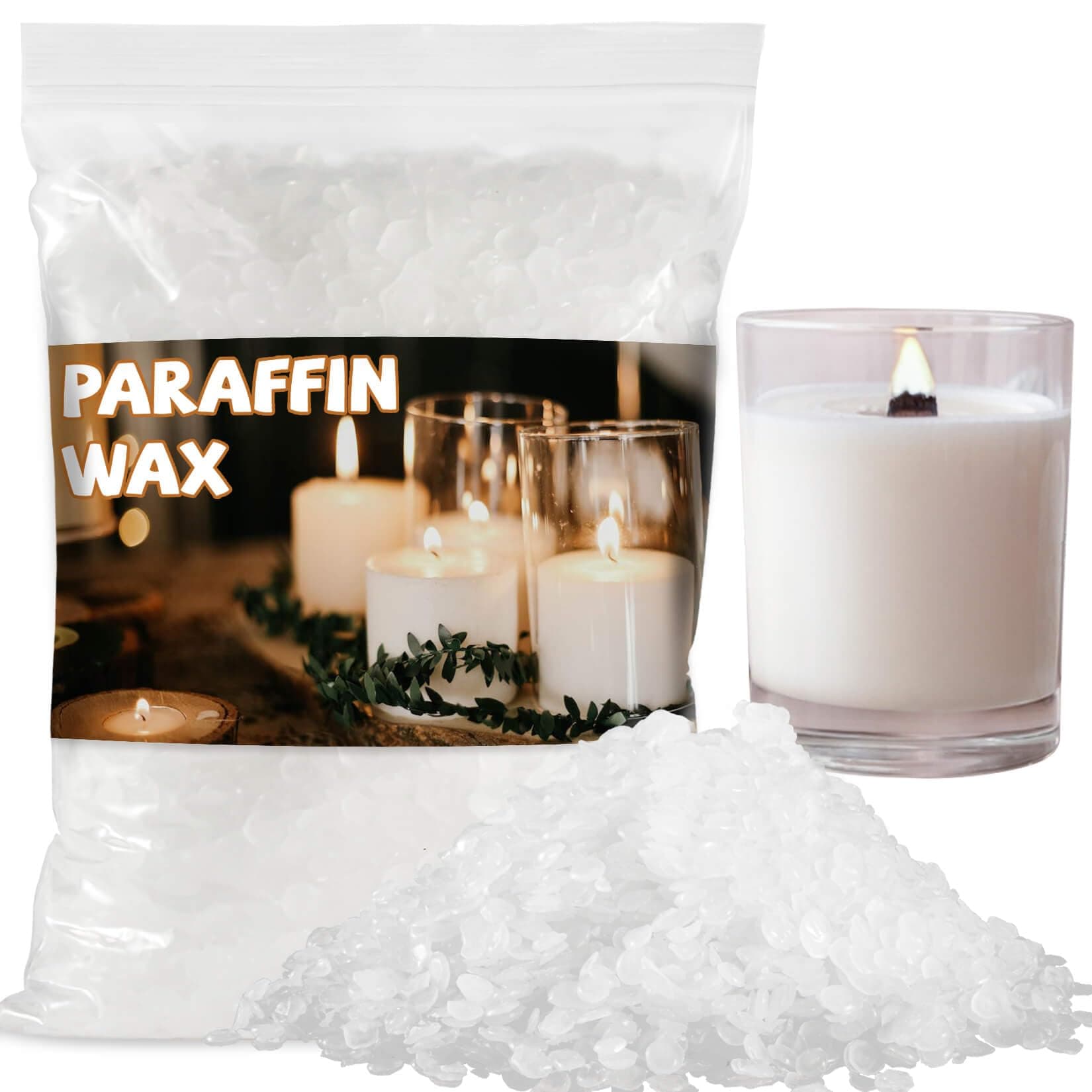 Paraffin Wax for Candle-Making - 430G White Paraffin Wax Beads Pellets for DIY Craft Projects,Candle Making,Canning,Waterproofing,Furniture Metal Preservation for Christmas,Halloween Decoration