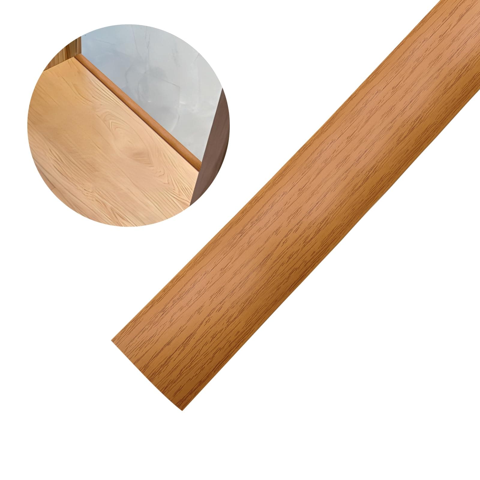 Durdiiy 1M Floor Transition Strip, Self Adhesive Laminate Door Transition Strip, PVC Flat Door Threshold Strip Bars Flooring Edge Trim Joining, Carpet Threshold Transition,Floor Tiles 4cm (brown)