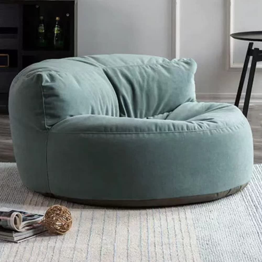 Bean Bag Chair Chenille Bean Bag Cover (No Filler) Washable Ultra Soft Pouf Ottoman Kids Adults Beanbag Chair Lazy Armchair Couch Floor Seating Living Room Furniture (Color : Gray Green, Size : 100cm