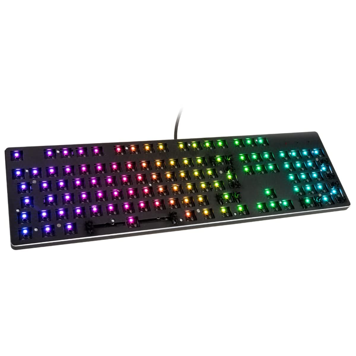 Glorious Gaming GMMK Full Size 100%, Barebones (Frame Only) - Mechanical Gaming Keyboard, Per Key RGB, Hotswap & Customisable, International/ISO Layout - Black