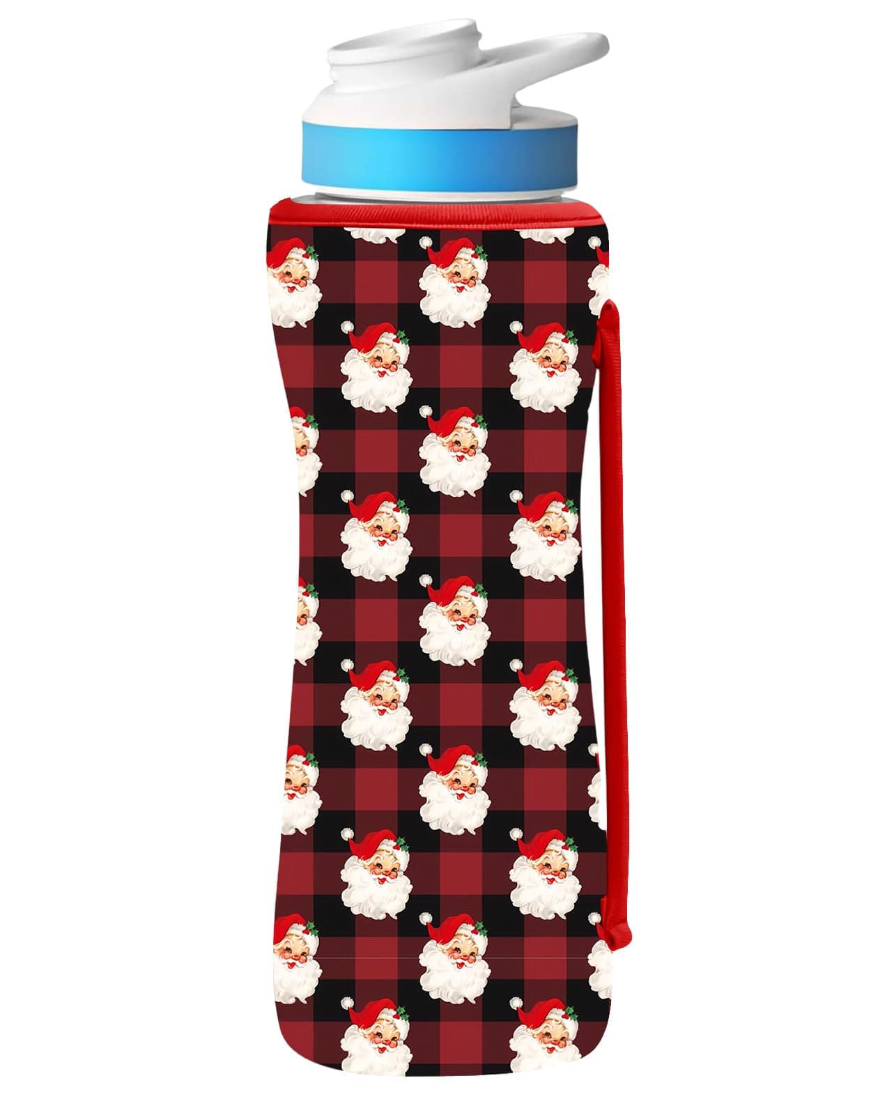 22oz Christmas Sleeve Compatible With Cirkul Water Bottle for Plastic And Stainless Steel Bottles 22oz Neoprene Sweat-Wicking Material Insulated Cover Designed With Handles (Santa Claus)