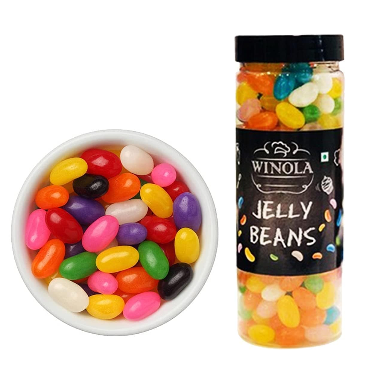 Winola Jelly Beans - Multicoloured Mix Fruit Flavour Jelly Candy (280 gm)