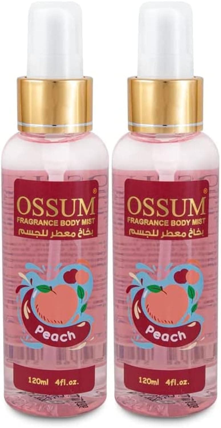 OSSUM Peach Perfume Long-Lasting Freshness Body Mist,120ml for women, Pack of 2