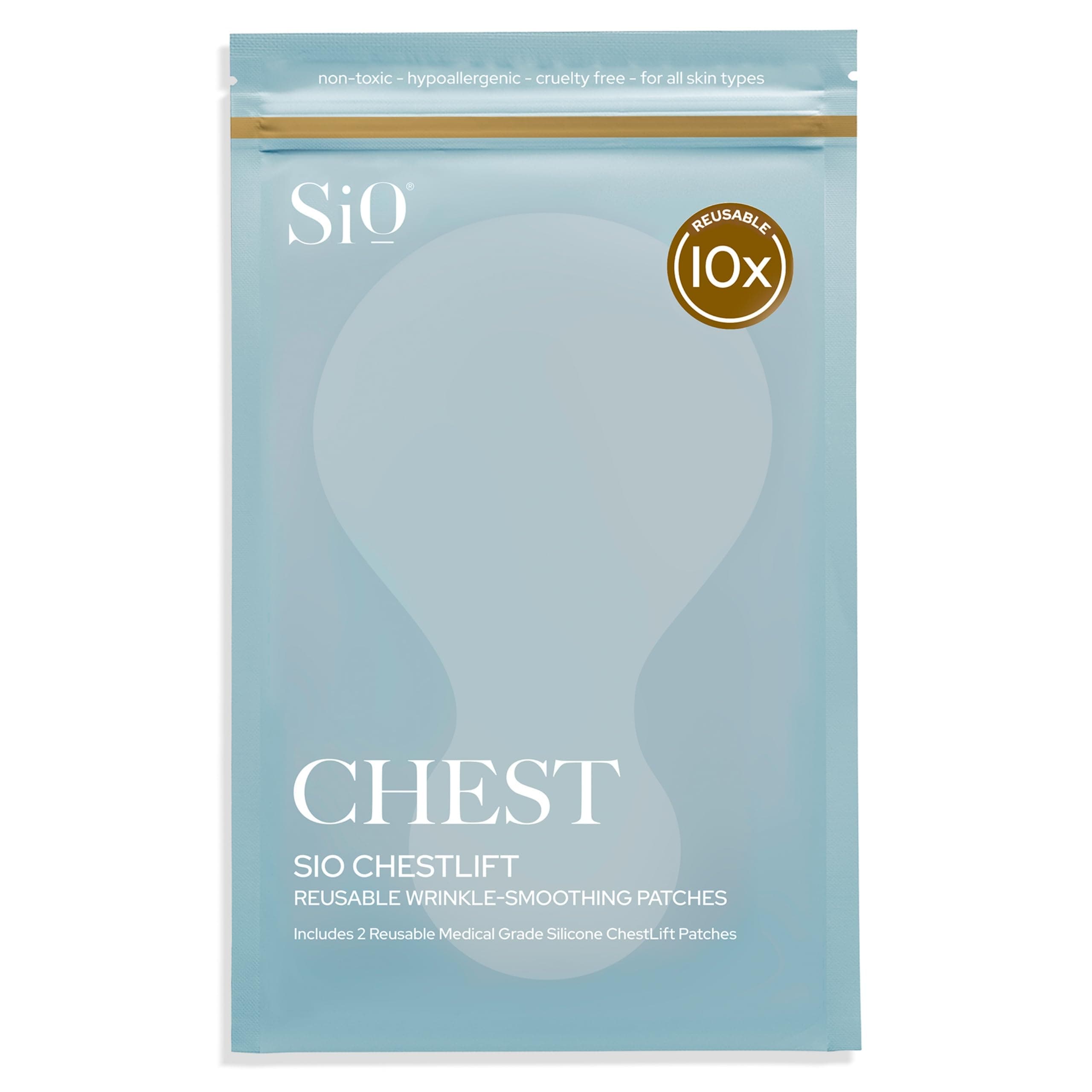 Beauty ChestLift - Wrinkle-Smoothing, Medical-Grade Silicone Patches for Chest Fine Lines - Reusable Up to 10x - Cruelty-Free & Environmentally-Friendly Hydrating Beauty Patches - 2 Patches
