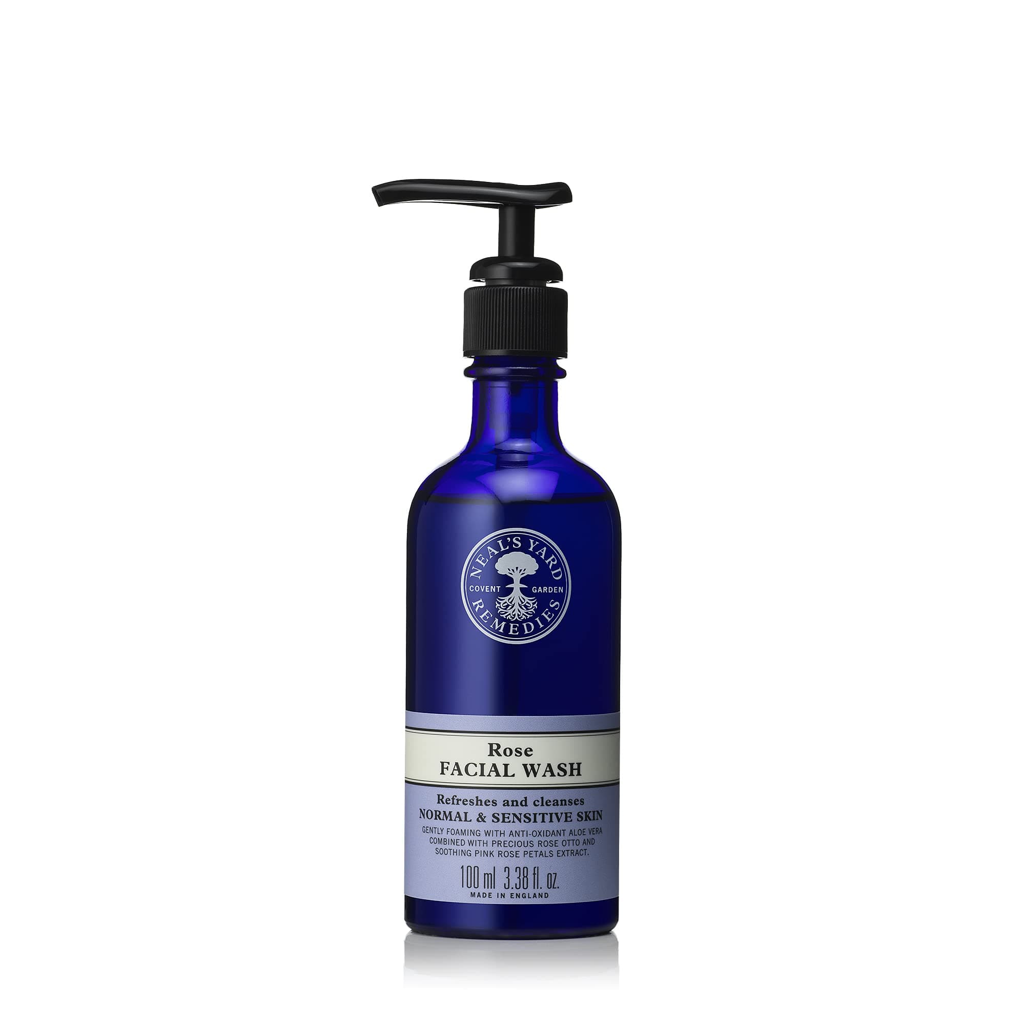 Neal's Yard Remedies Rose Facial Wash, Gentle & Nourish Face Cleanser, Rose Petal Extract, Vegan & Cruelty-Free, 100ml