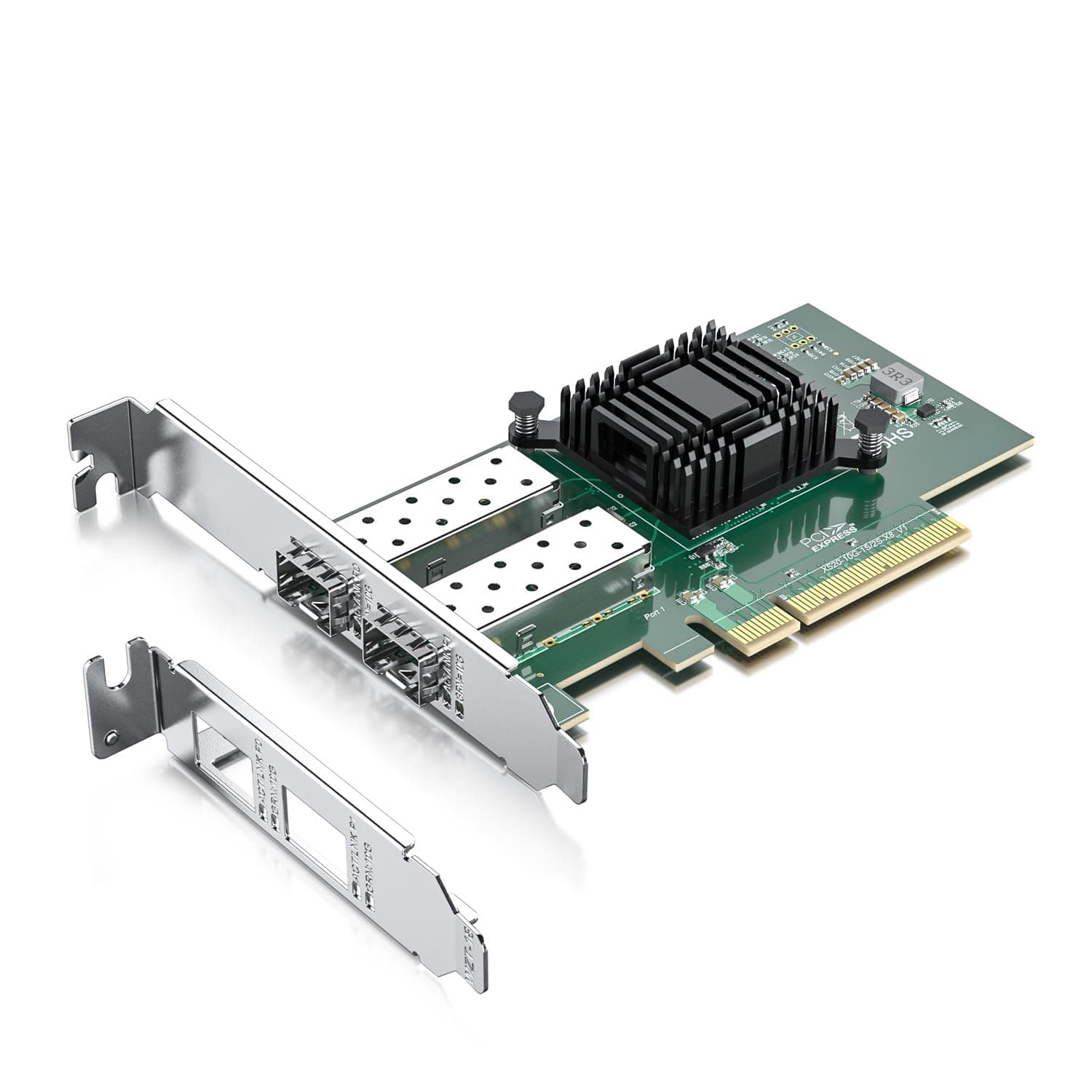 H!Fiber 10Gb SFP+ PCI-E Network Card NIC, with Intel 82599ES Chip, Dual SFP+ Ports, Compare to Intel X520-DA2 (E10G42BTDA), PCIe X8, Ethernet LAN Network Adapter Support Windows/Linux/VMware