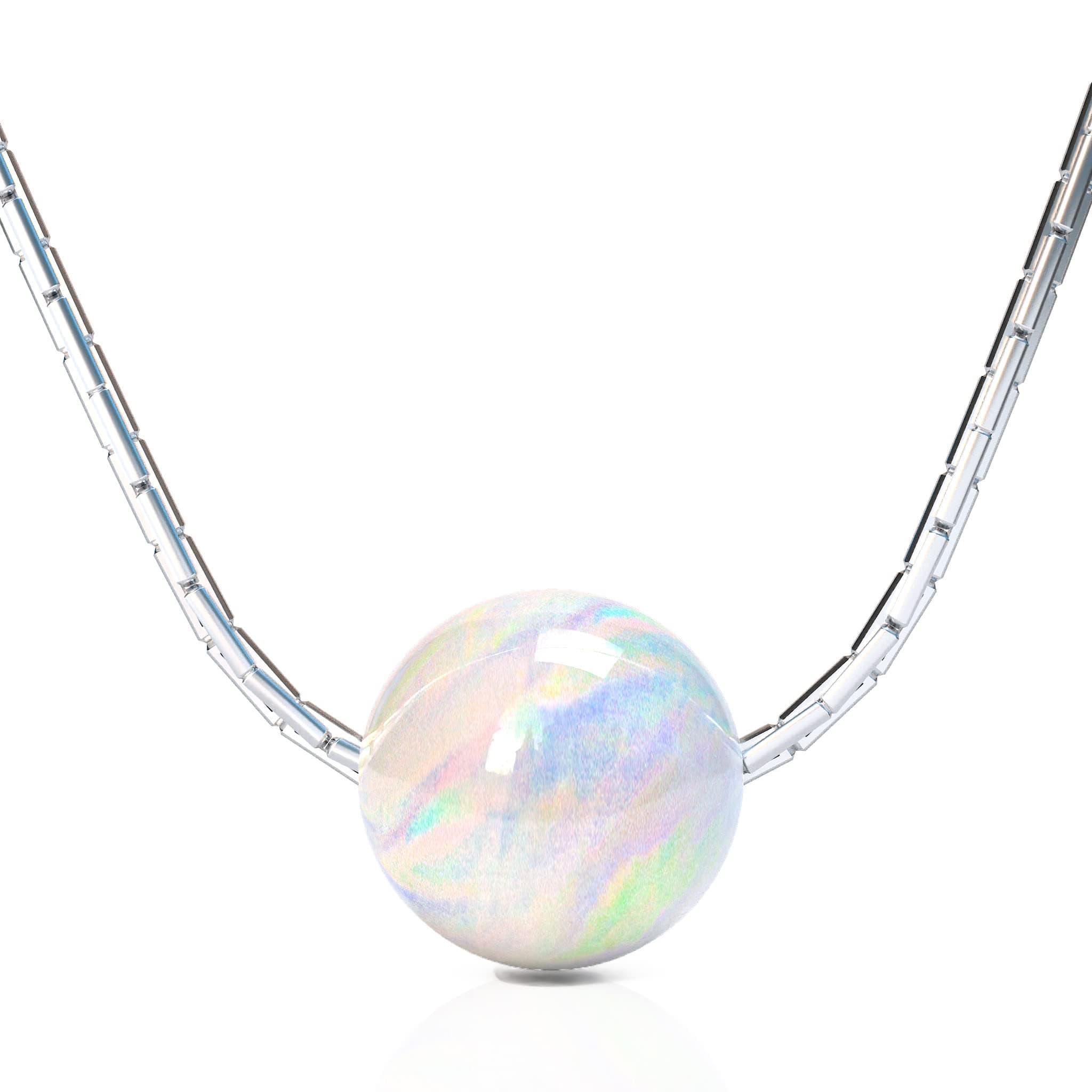 Silver & Black N White Blue Opal