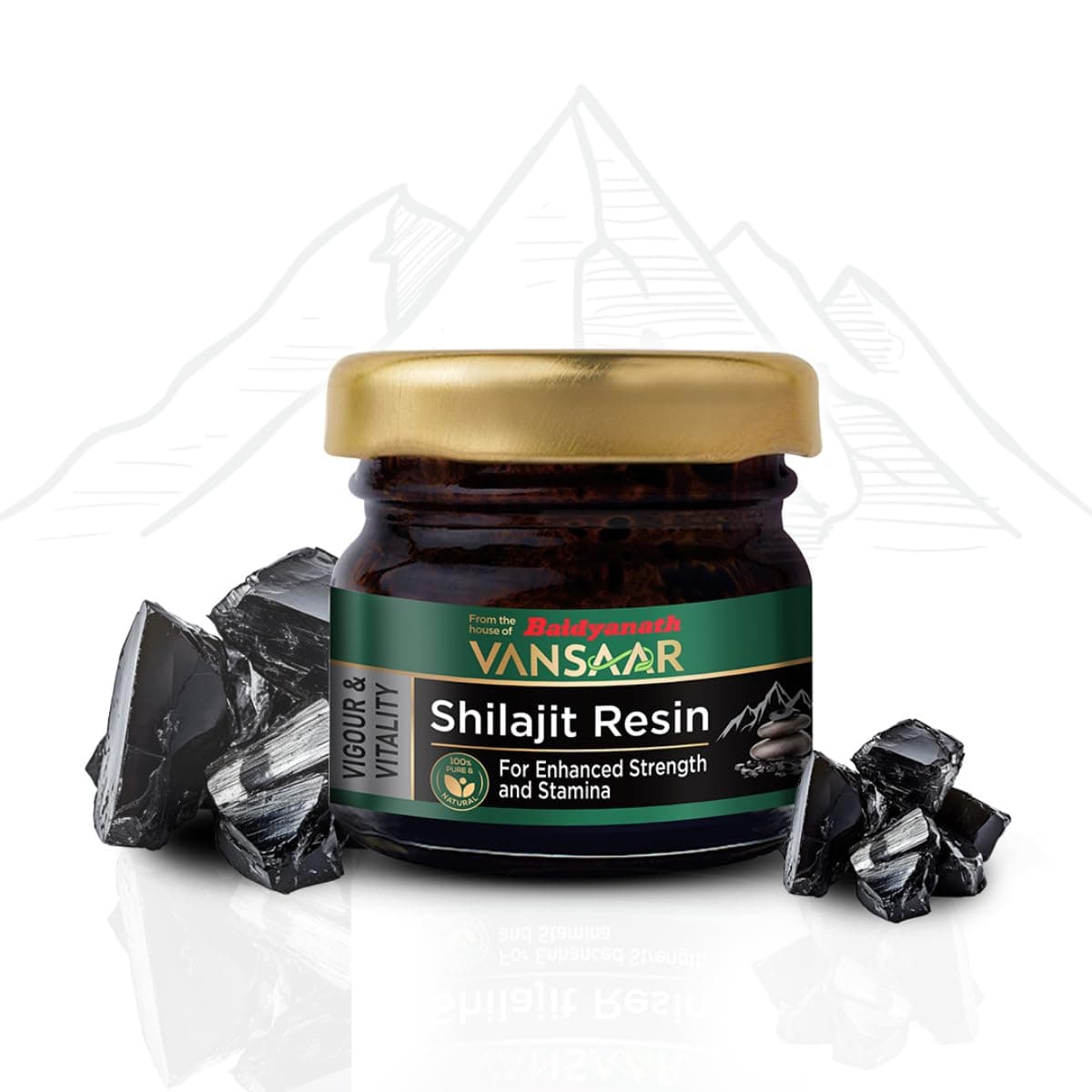 Shilajit/Shilajeet Resin, Himalayan Shilajit | For Strength, Stamina & Endurance| Ayush Certified, Lab tested for Purity| Rich in Fulvic Acid & Energy Actives | 15g