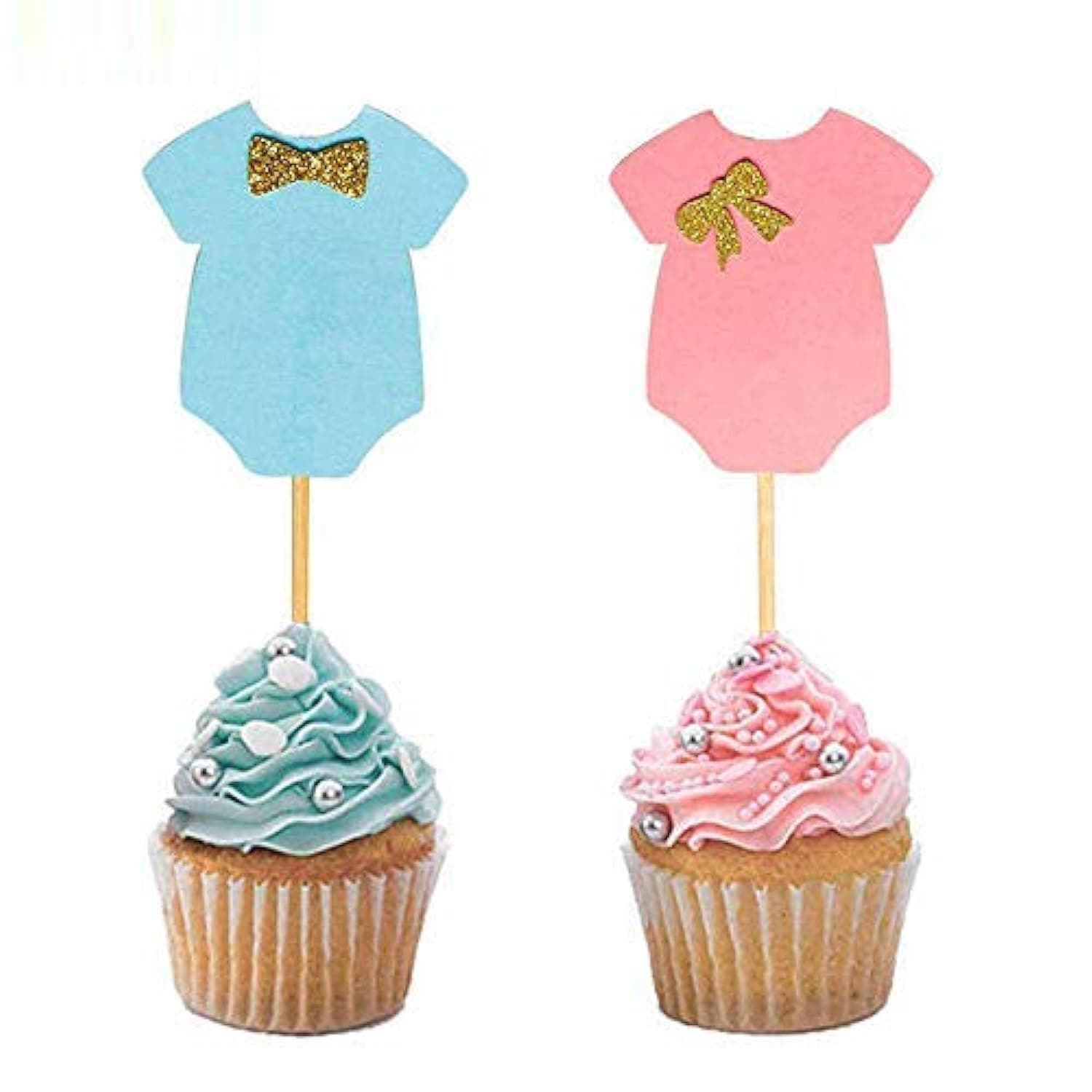 Confetti! - 20Pcs Cupcake Toppers Baby Shower Party Decorations Its a Boy Girl Babyshower DIY Kids Birthday Supplies Baptism Gender Reveal
