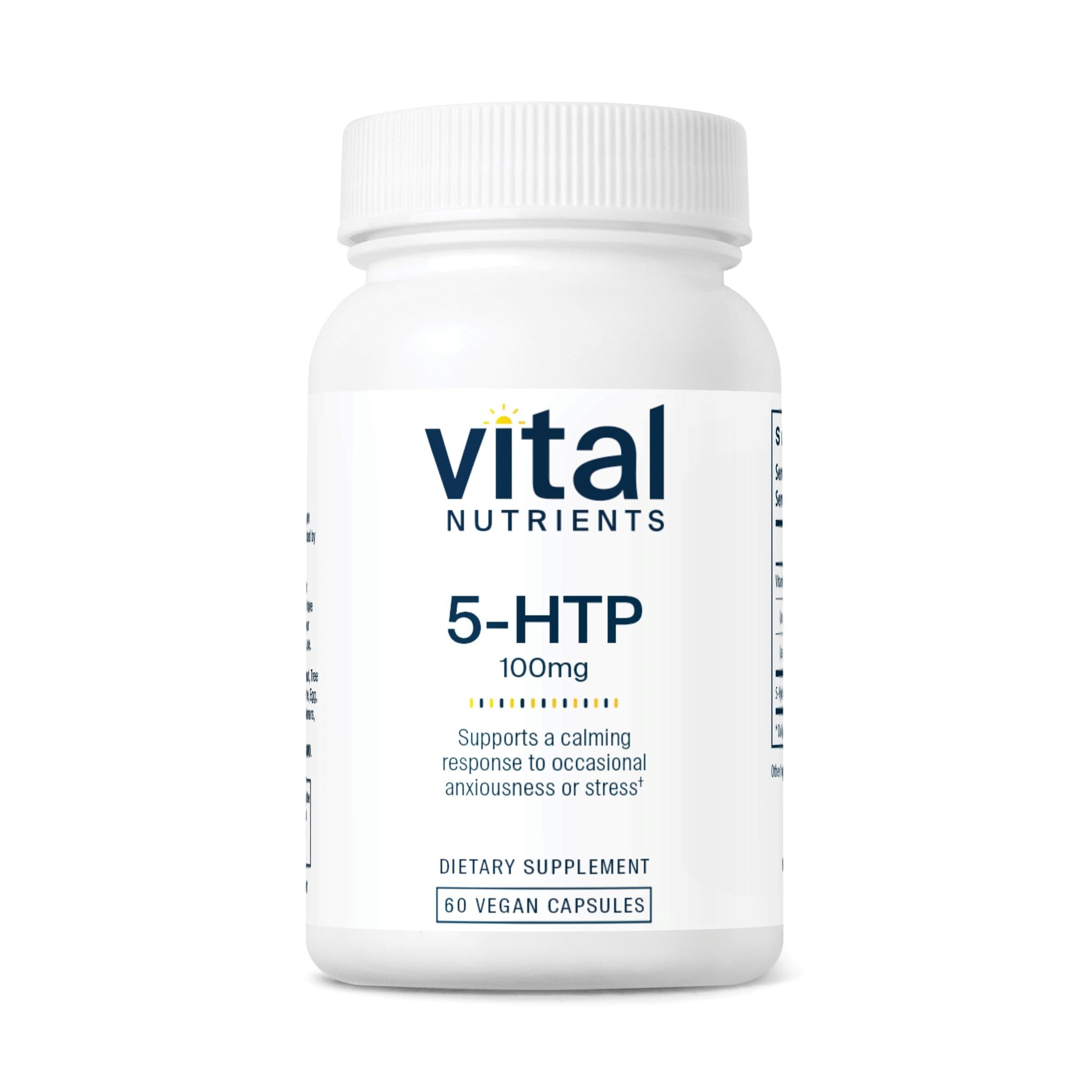 5-HTP 100mg (5-hydroxytryptophan) | Vegan Serotonin Support Supplement* | Sleep and Stress Support | 5HTP and Vitamin B6 | Gluten, Dairy, Soy Free | Non-GMO | 60 Capsules