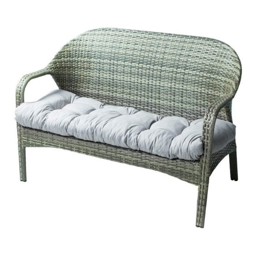 Indoor/Outdoor Bench Cushion Cotton Garden Furniture Loveseat Cushion, 51.2"x19.7" Patio Wicker Seat Cushions for Lounger (Gray)