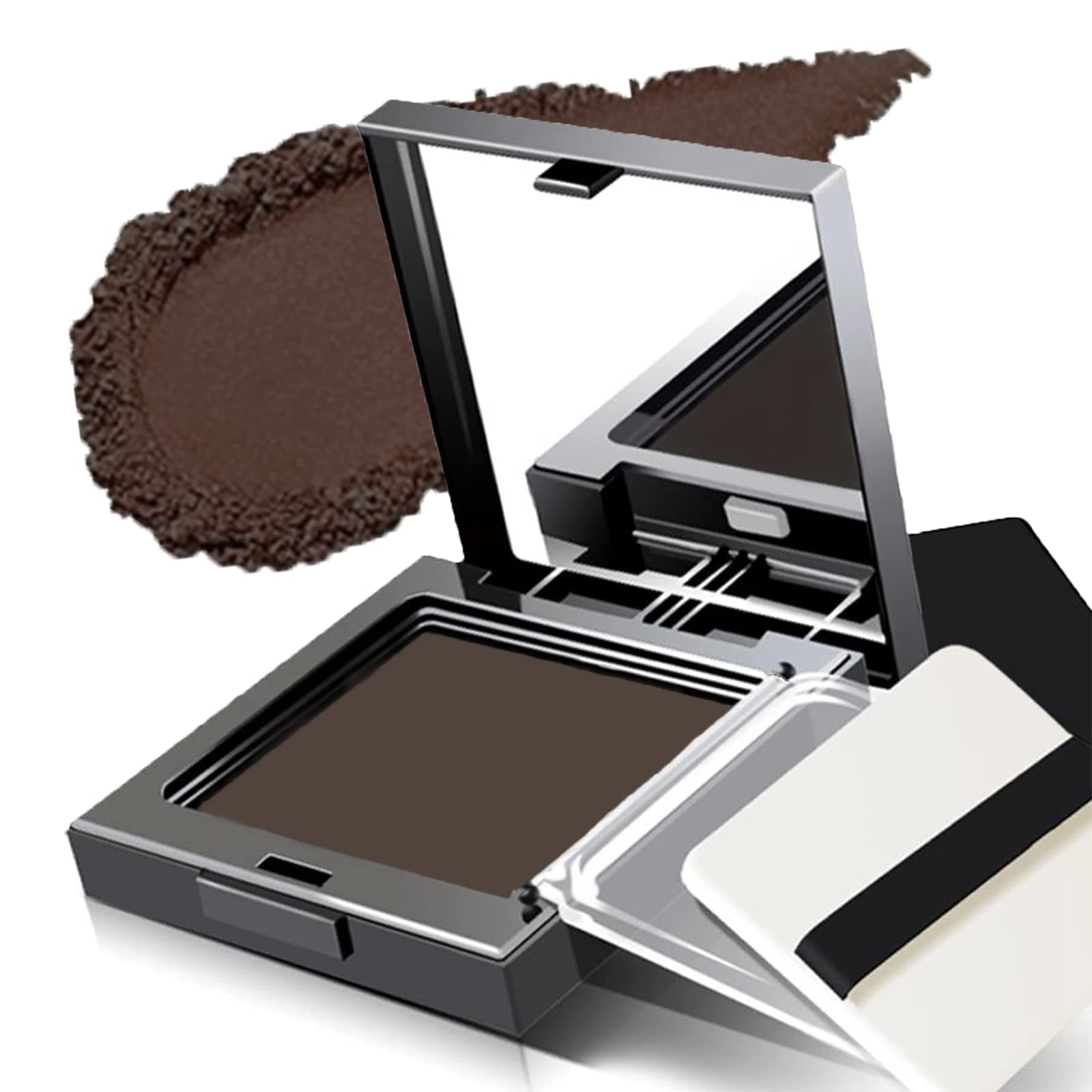 Instantly Hairline Shadow - Powder Quick Cover Grey Hair in Regrowth Treatments Windproof Sweatproof Touch-Up for Root Concealer Long Lasting with Mirror & Puff ((Dark brown)), Pack of 1