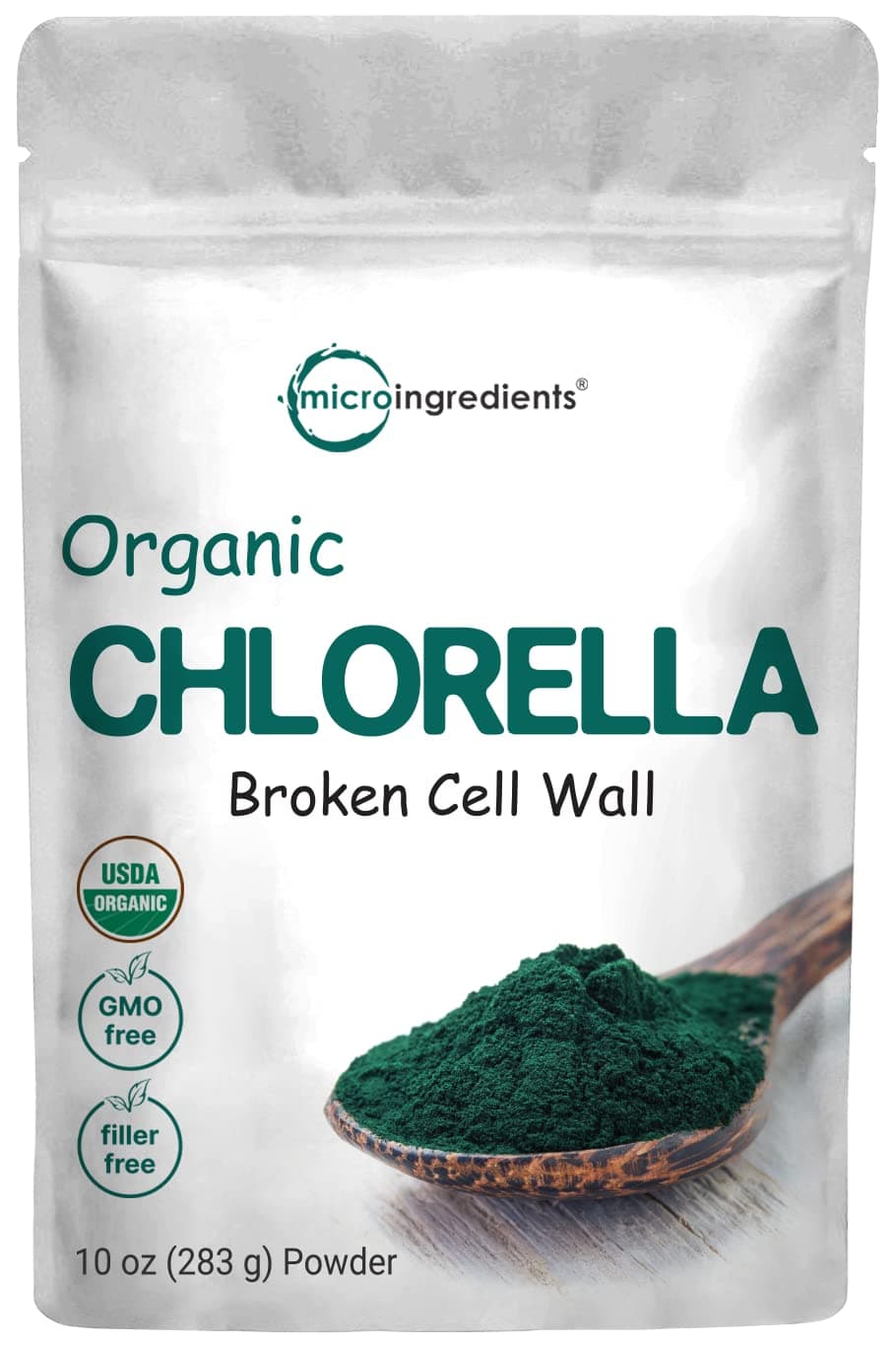 Organic Chlorella Powder 8 Ounce, Rich in Immune Vitamins, Proteins, Chlorophyll, Minerals, Amino Acids, Fatty Acids and Fiber, Chlorella Supplement, Support Immune System, Vegan Friendly