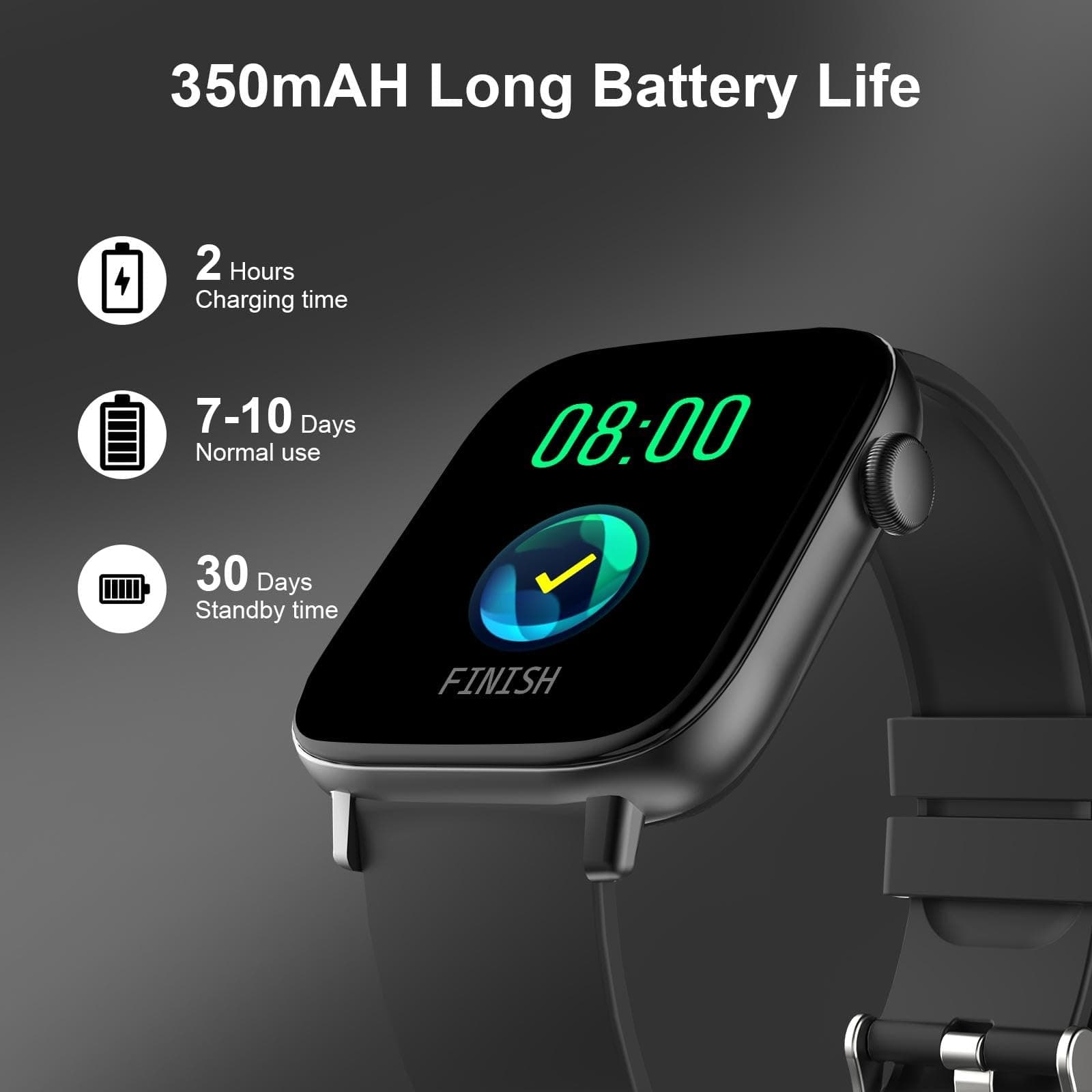 Smart Watch for Men - 1.90" HD Touch Screen Smartwatch, Bluetooth Call, Fitness Tracker with 120+ Sport Modes, Heart Rate & Sleep Monitor, IP68 Waterproof Smart Watches for Android & iPhone, Black