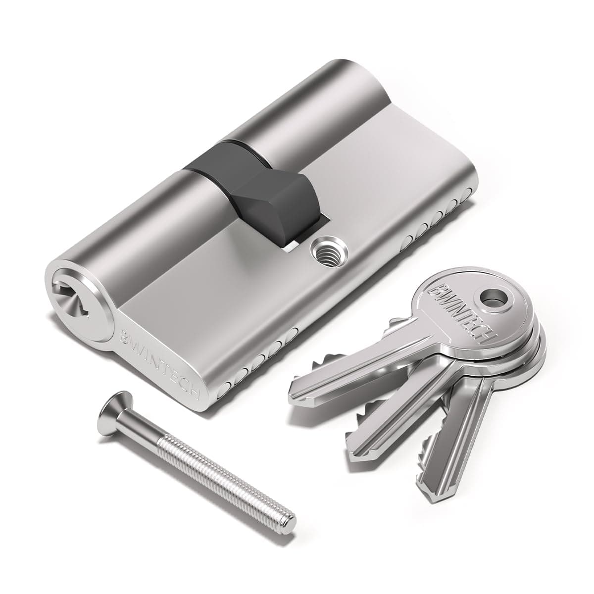 90mm(40/50) Satin Nickel Euro Cylinder Lock,Door Barrel Lock,Key/Key with 3 Standard Keys,Anti-Pick,Anti-Bump,Anti Drill,High Security for UPVC,Wooden,Composite Doors
