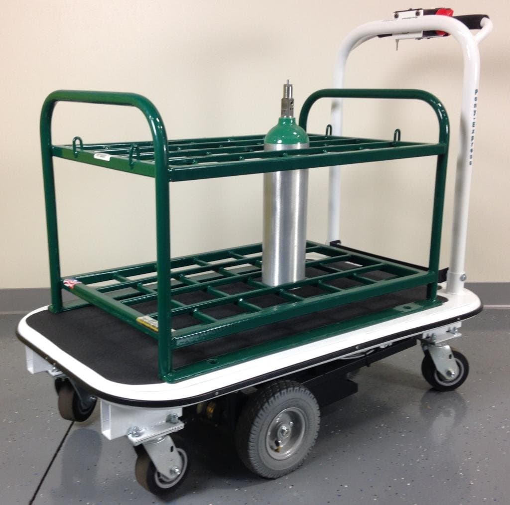Pony Express Motorized Medical Cylinder Cart, Holds 24 Cylinders MGC-S24