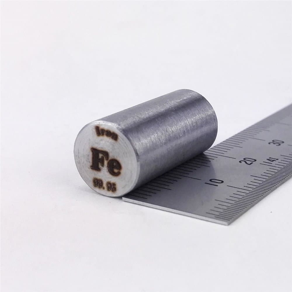 Pure Iron Metal Rod 99.95% 12grams 10 diameterx20mm Length Element Fe Specimen