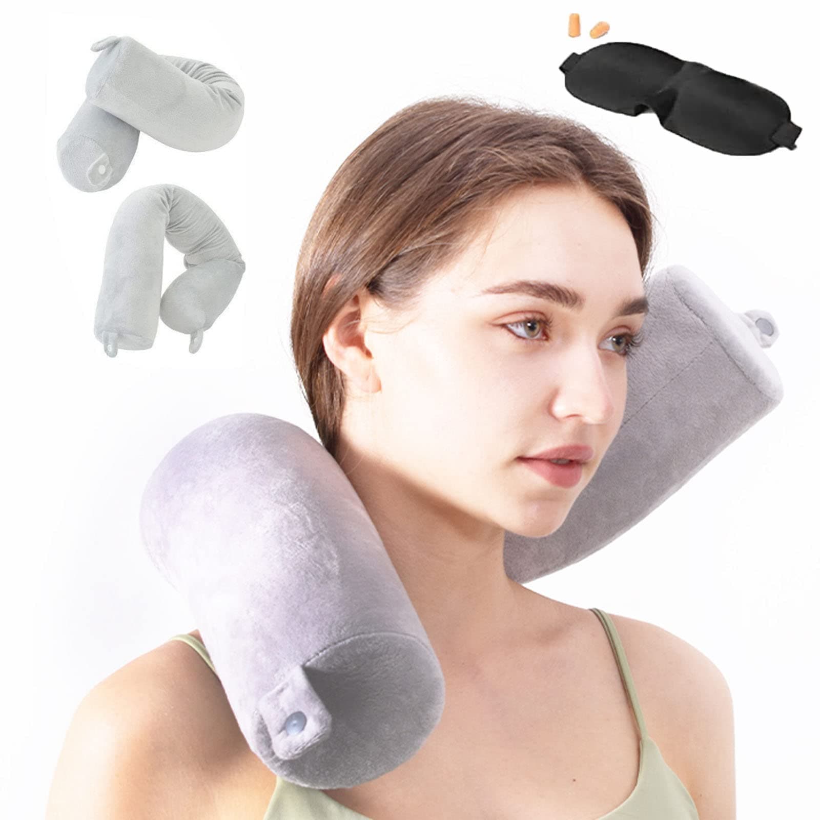 Travel Pillow-Twist Memory Foam Neck Pillow Support Pillow, Used for Neck, Chin, Waist and Leg Support-Suitable fo Airplanes, Buses, Trains.