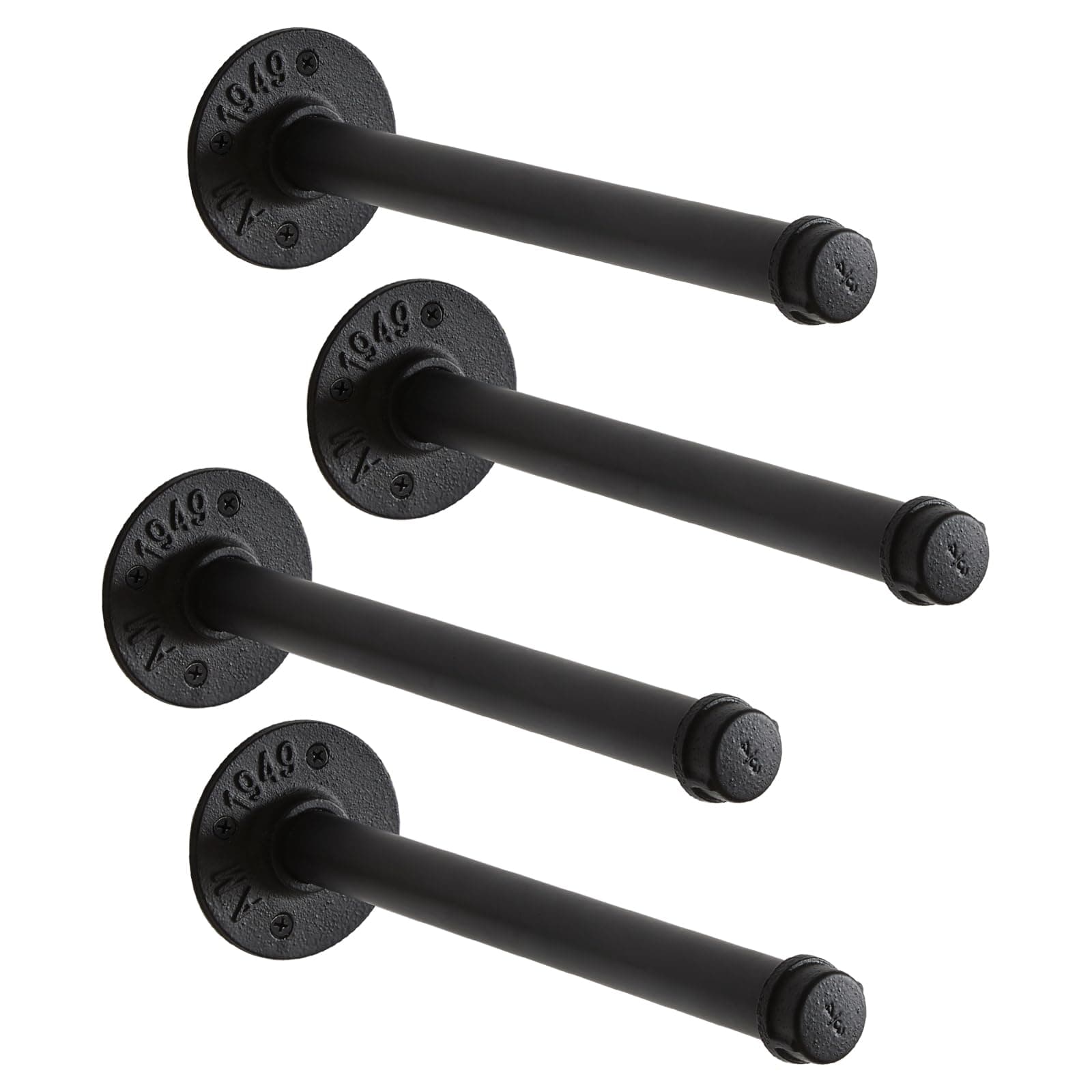 IBUYKE 4 Pcs 12 Inch Industrial Pipe Clothes Bar, Multifunctional Wall Mounted Clothes Rail,TYJ004H