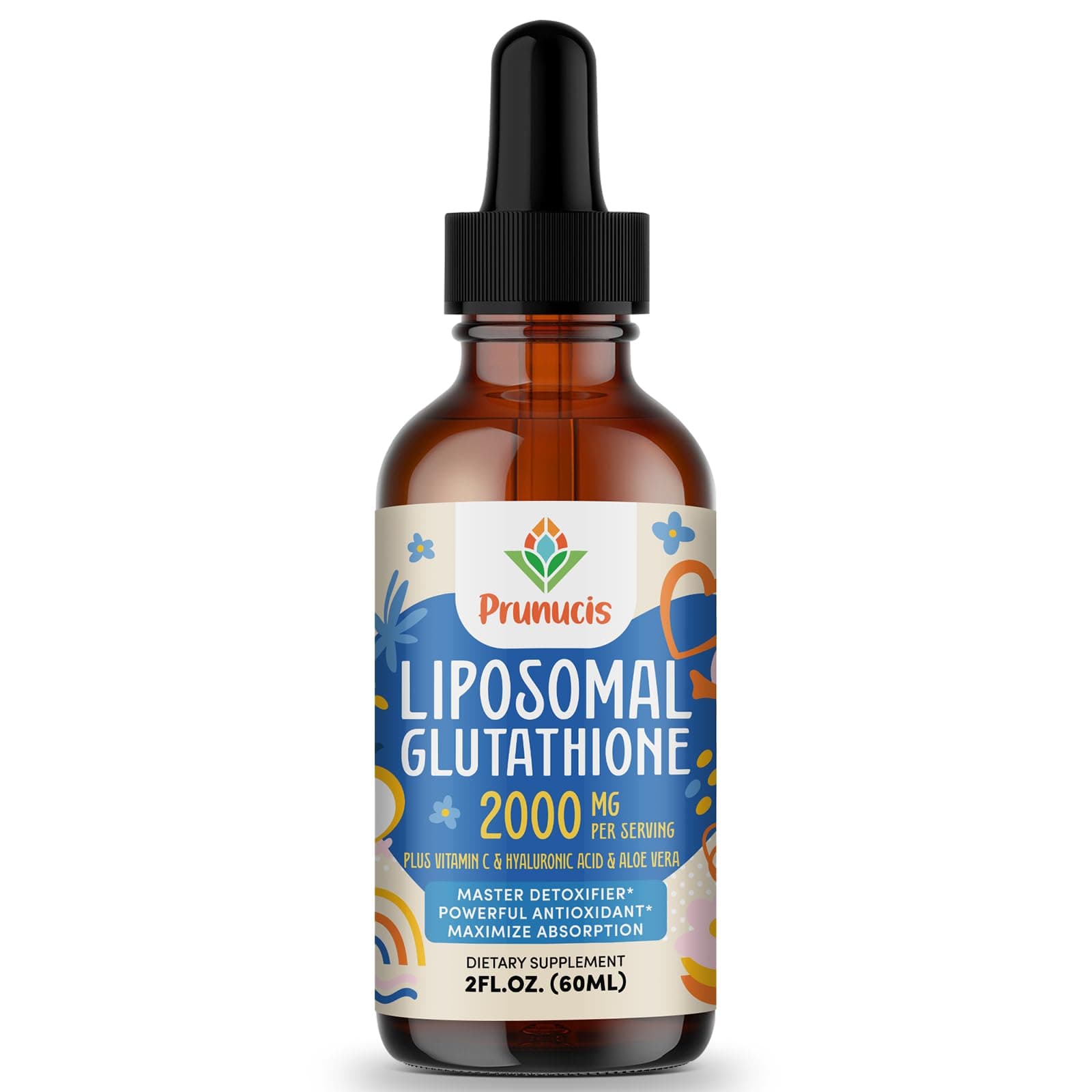 2000MG Liposomal Glutathione Liquid, 98% Absorption, Active Form L-Glutathione Supplement, Vegan Friendly, Powerful Antioxidant Complex for Immune System, Aging Defense, Detox, 2 FL.OZ