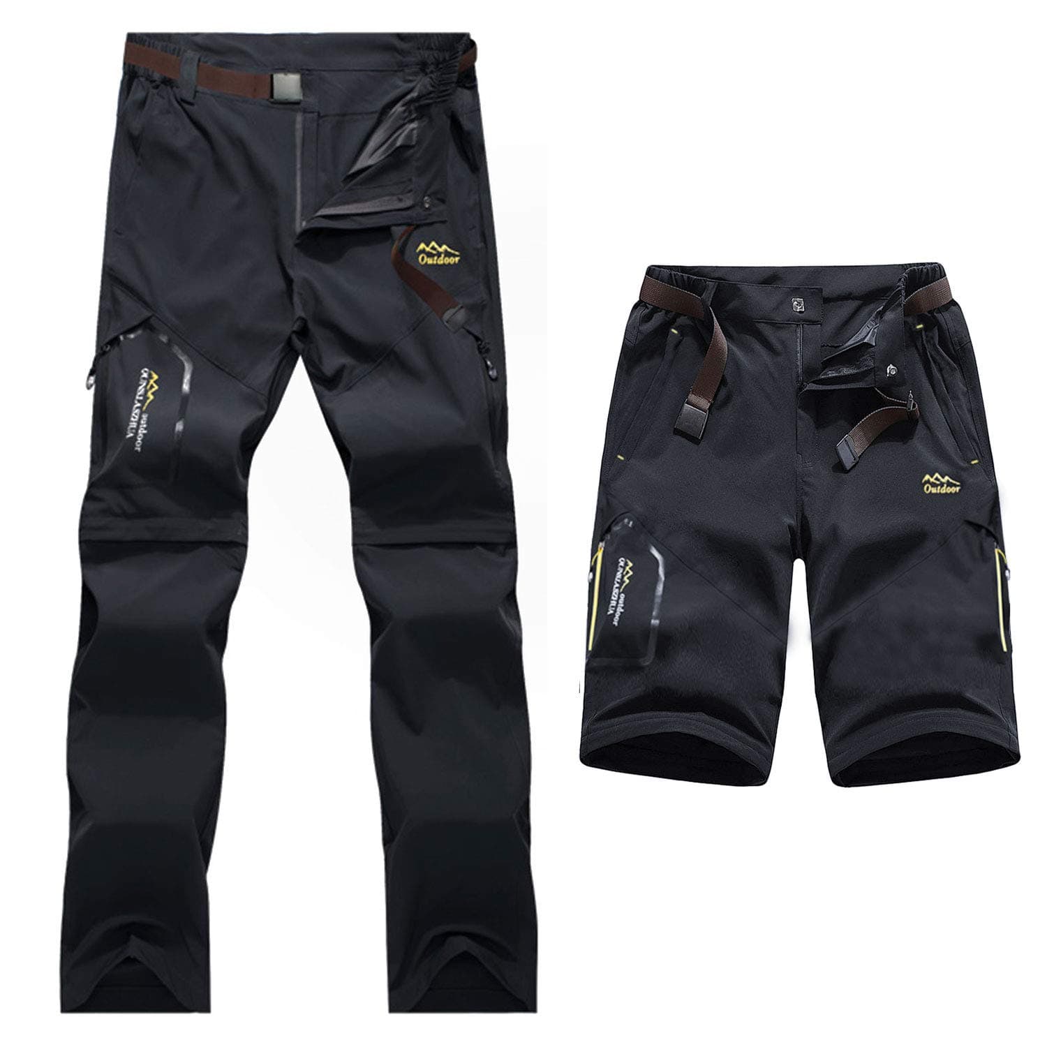 7VSTOHSMens Zip Off Convertible Quick Dry Hiking Trousers Breathable Lightweight Outdoor Casual Climbing Walking Trousers