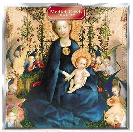 Charity Christmas Cards - (MED-CHJT0206) - Madonna Of The Rose Bower - Pack Of 8 Sold In Aid Of Oxfam, Epilepsy Action, Marie Curie, Parkinson UK, MS Society, Diabetes UK