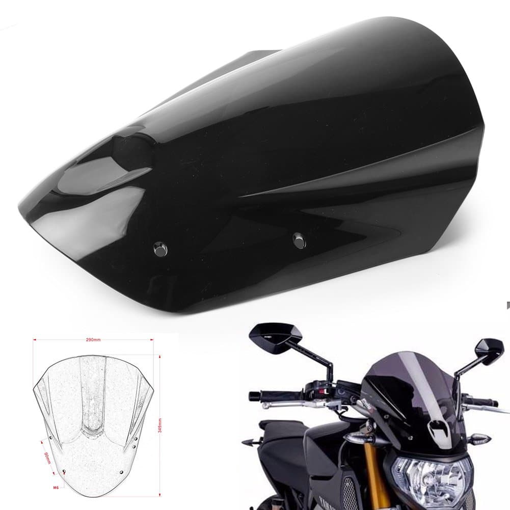 GZYF Motorcycle Motorbike Front Windscreen Windshield Shield Screen Wind Deflector with Bracket for Yamaha 2013 2014 2015 2016 MT-09 (FZ-09), Tan