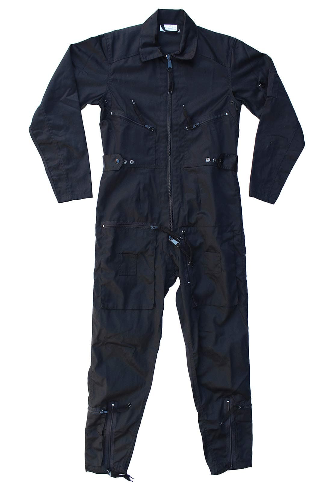 PILOTS FLIGHT SUIT CONTINENTAL AVIATORS FLYING COVERALL RAF BOILERSUIT (Black, 50 Chest)