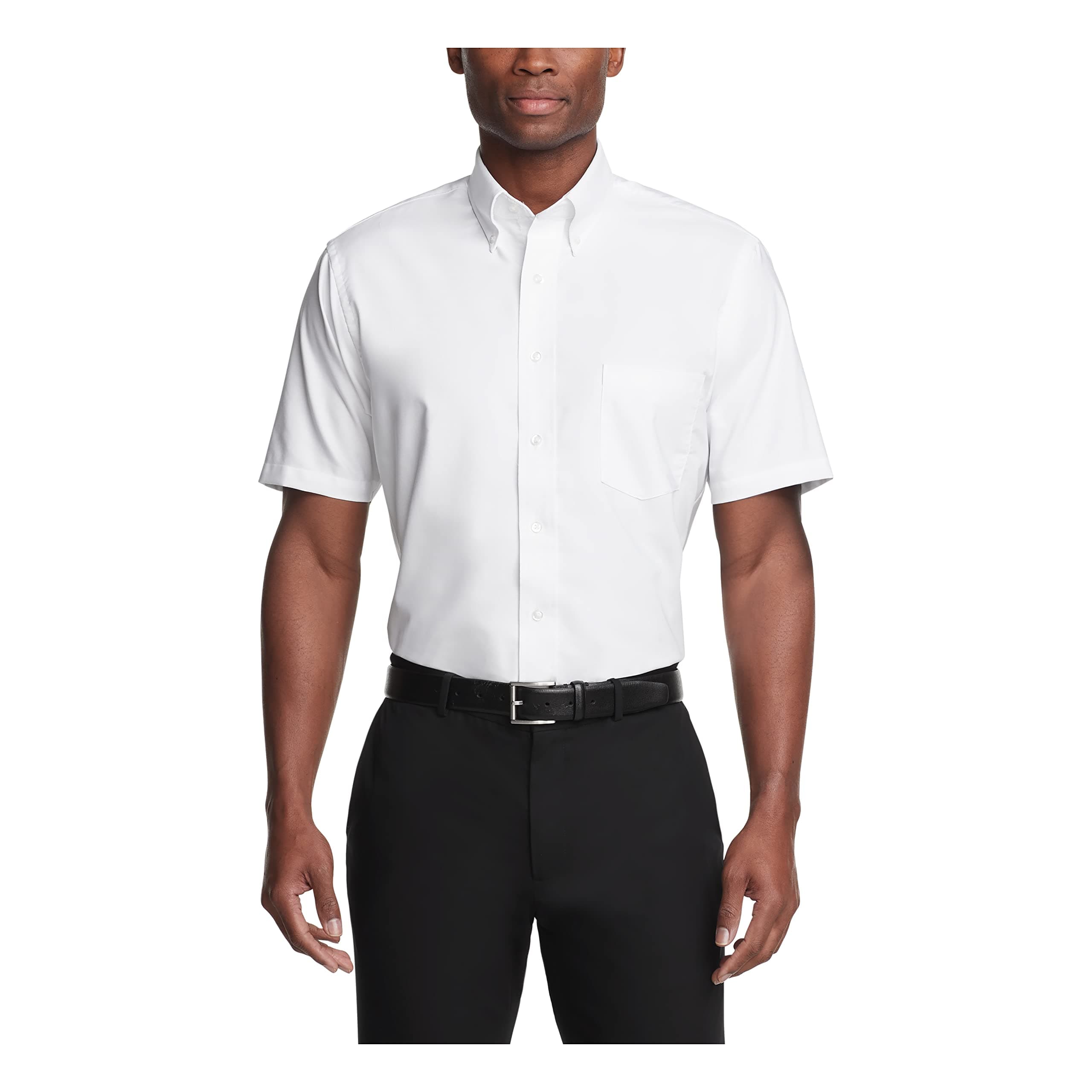 Van HeusenMen's Short Sleeve Dress Shirt Regular Fit Oxford Solid