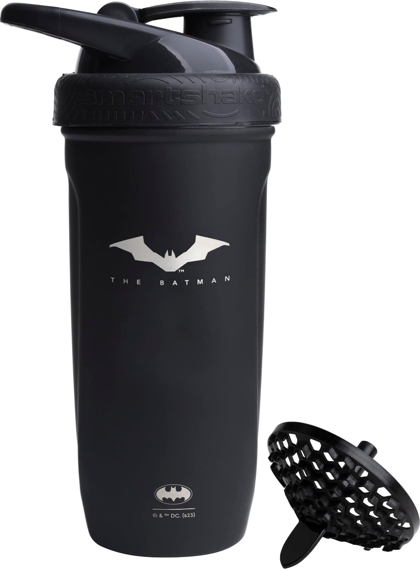 Justice League Reforce Batman Shaker Bottle 900ml, DC Comics Stainless Steel Water Bottle, Batman Gifts for Men