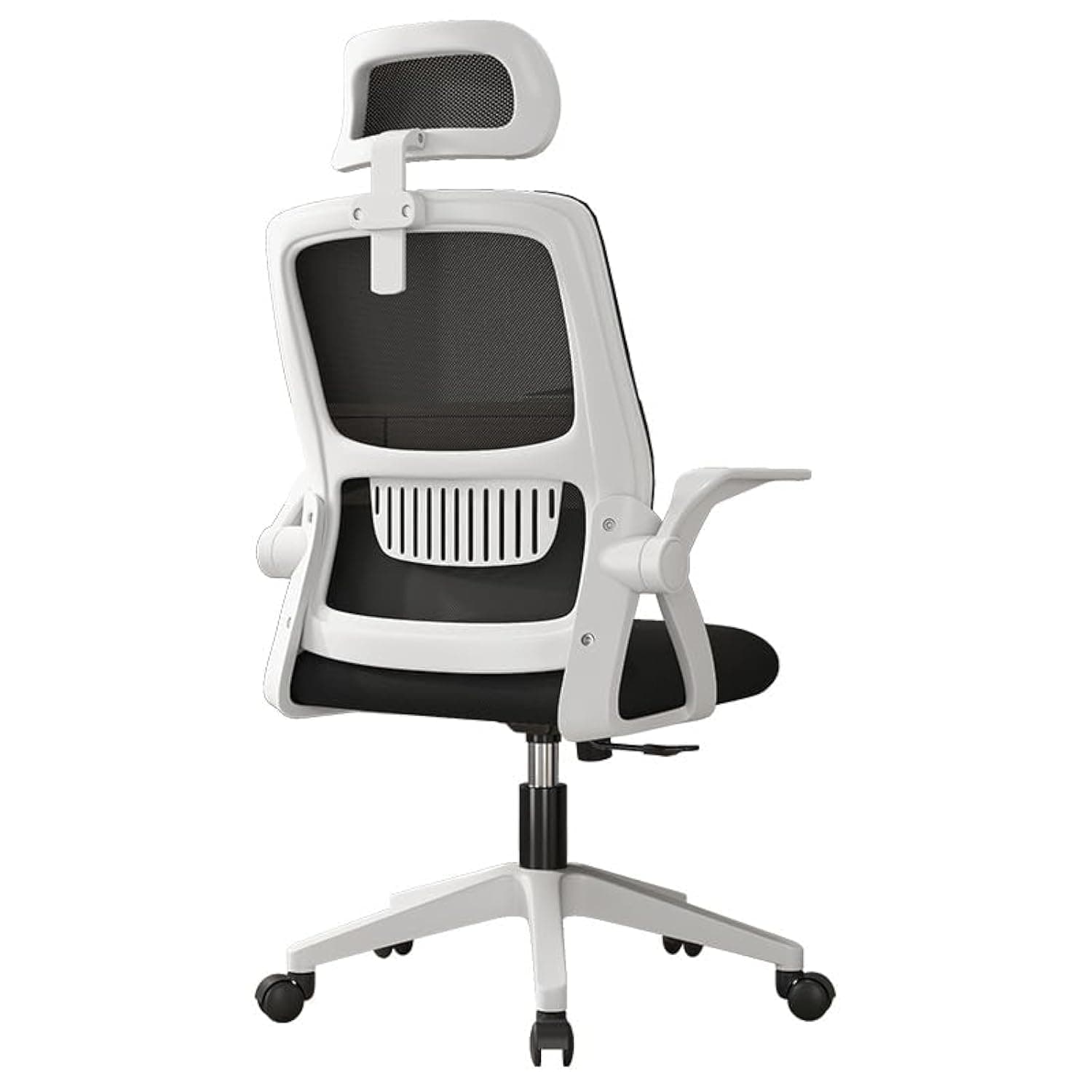Peng General Ergonomic Office Chair, Home Mesh Office Desk Chairs with Wheels, Computer Task Chair for Adults, 300 lb Capacity, Office Chair for Study and Work (White/Black)