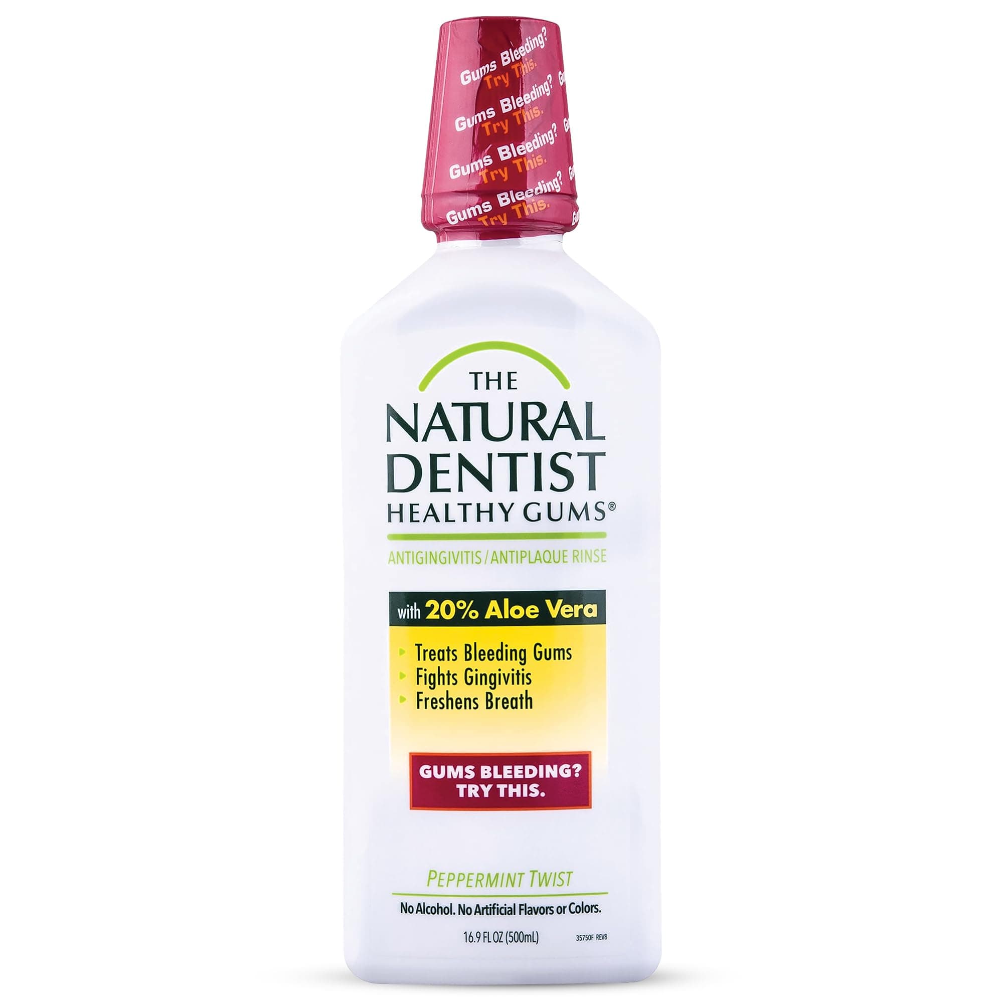 The Natural Dentist Peppermint Twist Mouthwash, No Alcohol & No Fluoride, Plant-Based Daily Rinse that Refreshes & Comforts the Mouth, 16.9 fl oz