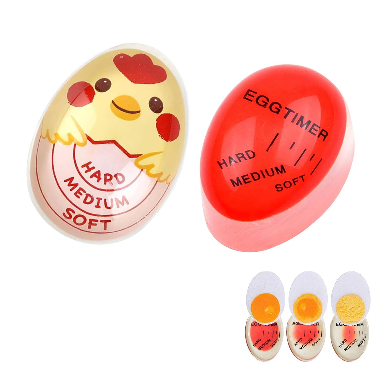 ZSRVAJ 2 Pcs Egg Timer - High-Resolution Boiling & Hard Boiled Eggs Timer, Safe & Durable for Kitchen Use