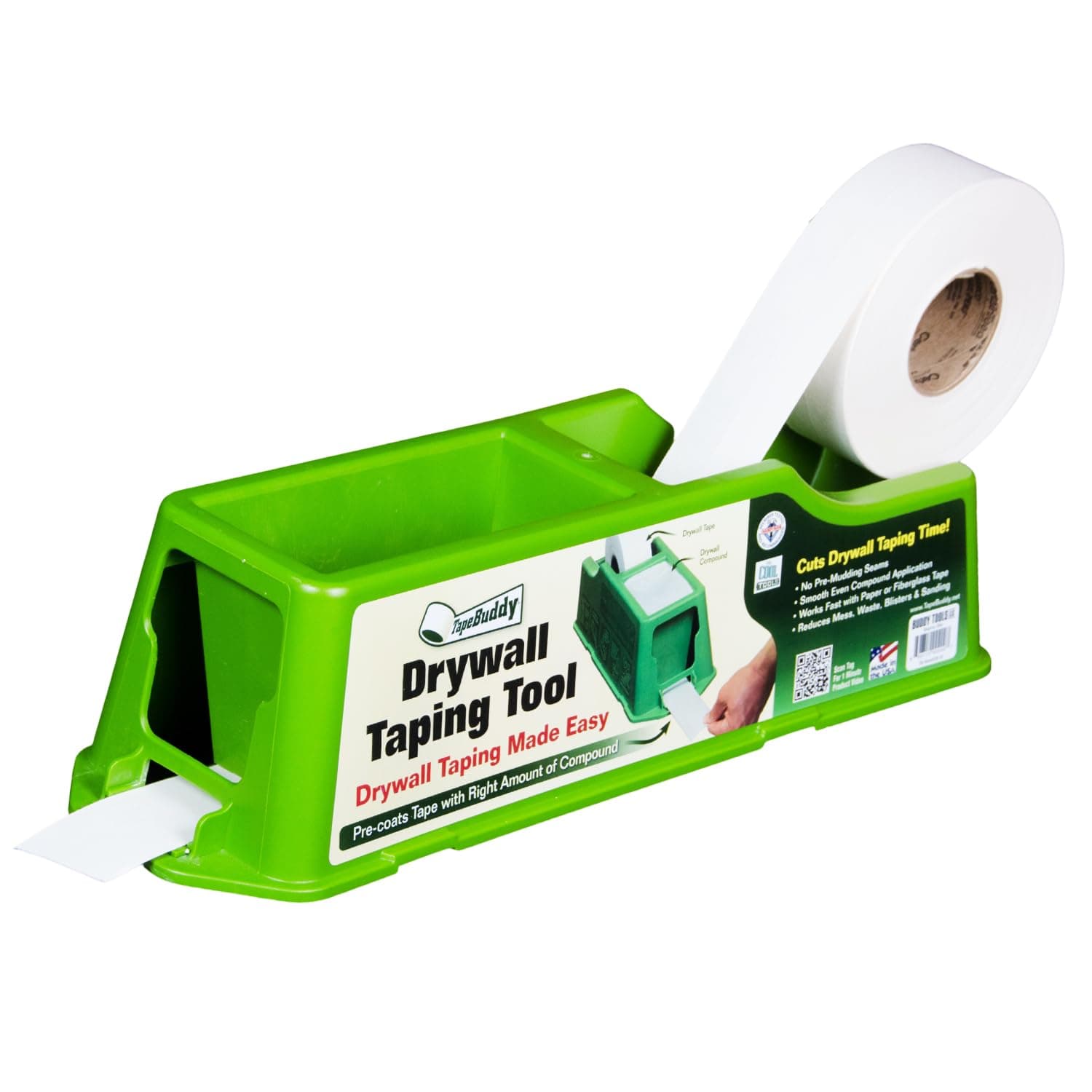 Buddy Tools TapeBuddy Drywall Taping Tool - Simplifies Drywall Banjo Taping - Reliable & Efficient Tape Dispenser for DIYers - Easy to Use - Reduces Mess and Waste