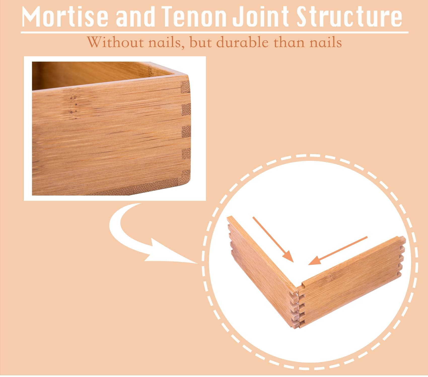 Sansnow Bamboo Drawer Organizer Boxes