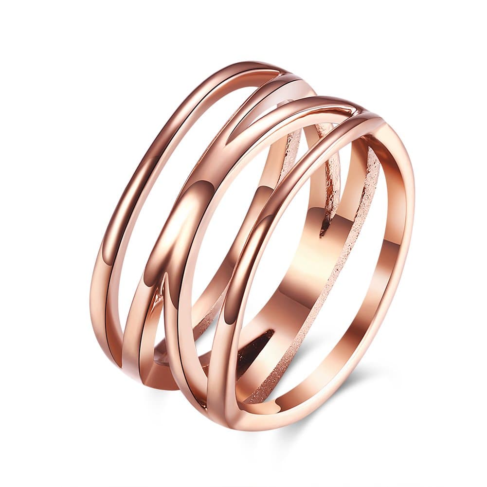 LZD18K Rose Gold Stainless Steel Fashion Ring Women B461