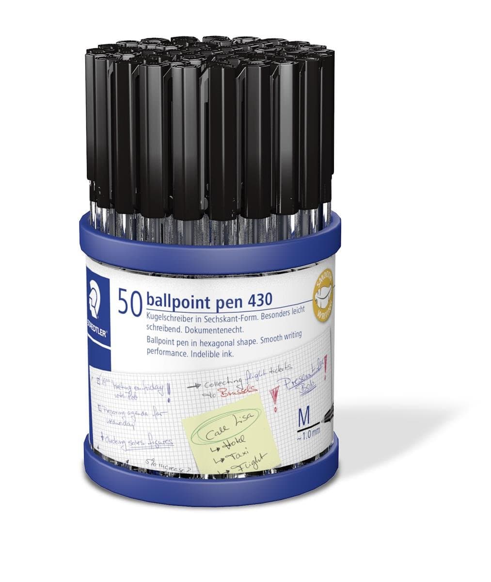 Stick 430 M9CP50 Ballpoint Pen Medium, Black, Box of 50