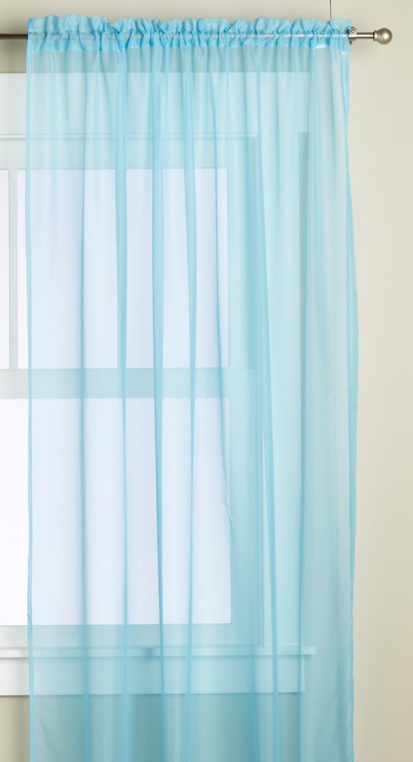 Editex Home Textiles Monique Sheer Window Panel, 55 by 95-Inch, Aqua