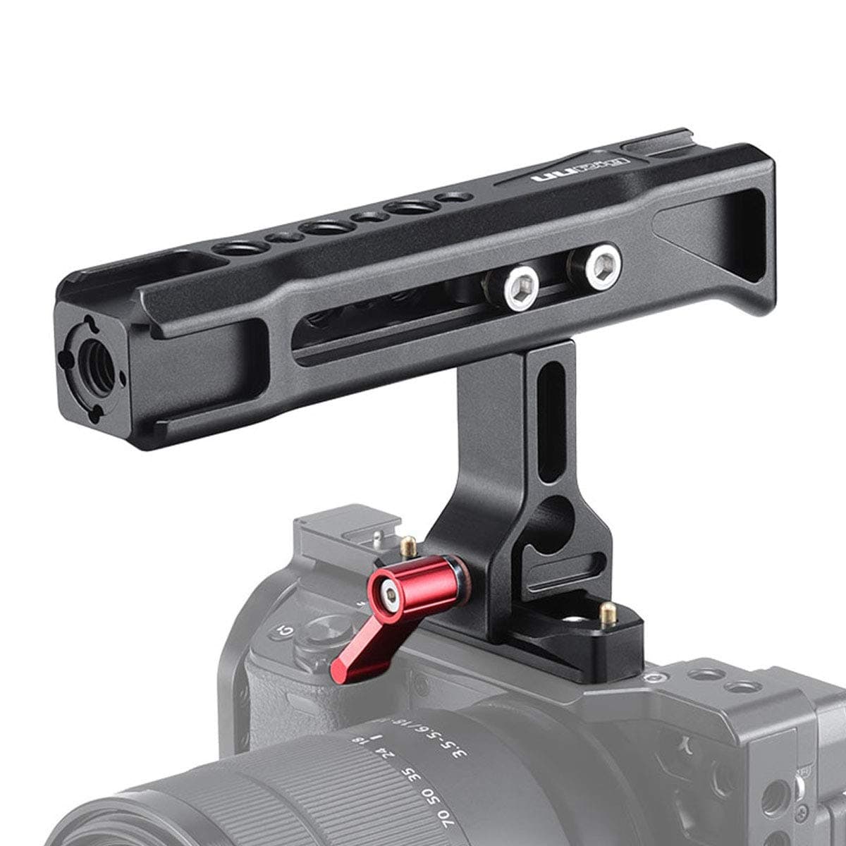 UURig R019 Camera Cage NATO Top Handle with 3 Cold Shoe Microphone/Monitor Extension Mount, Multi-Function NATO General Slide Chute Handle, Gravity Center Adjustable, Built-in Magnetic Wrench