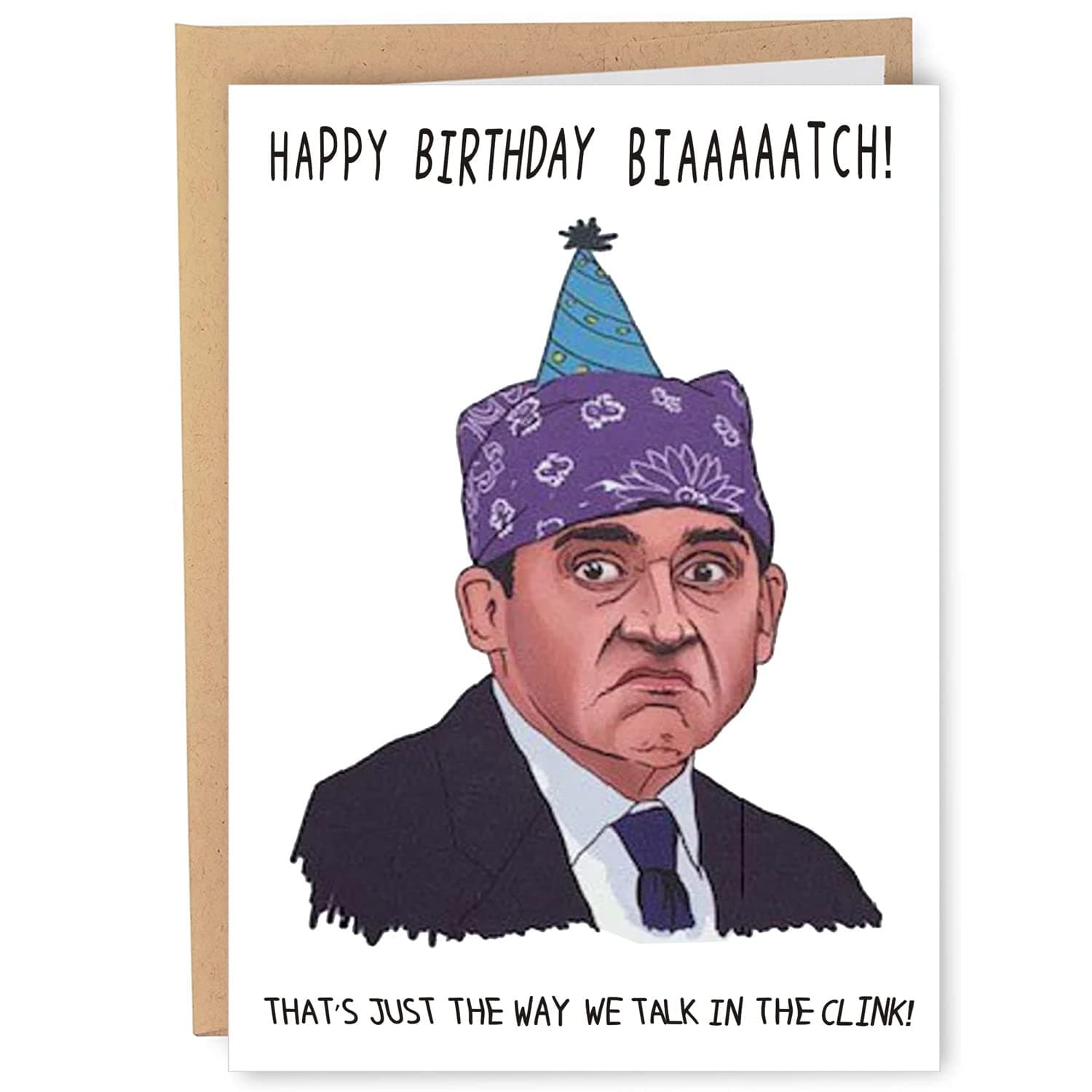 AONUOWE The Office Inspired Parody Birthday Card Michael Scott Prison Mike Folded Card
