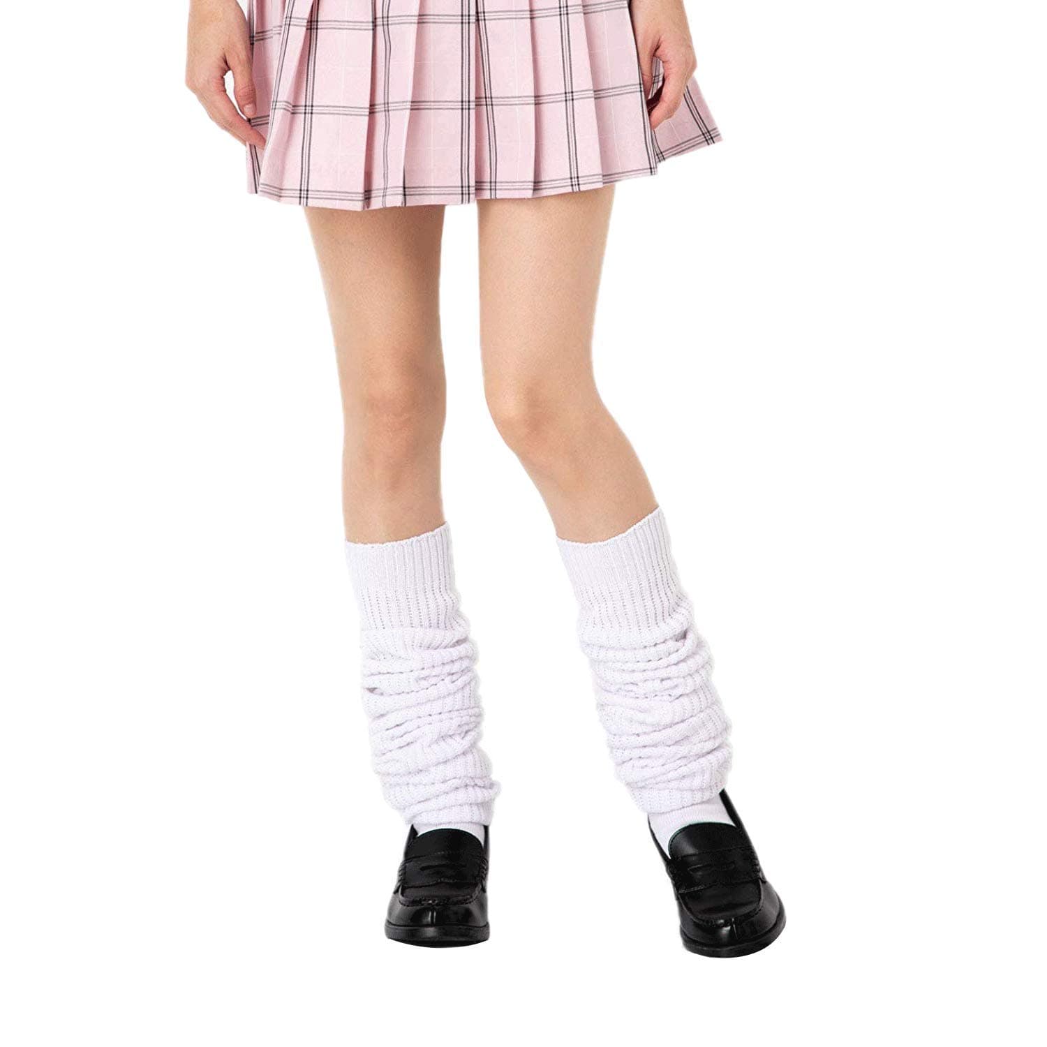 Loose Socks - Japanese Student Girl's White Leg Warmer Bubble Slouch Socks - 15.7-70.9 Inches